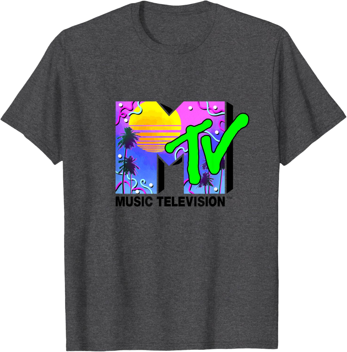 Mademark x MTV Miami Logo Art Deco Colors Sun T-Shirt for Trendy Style - 13
