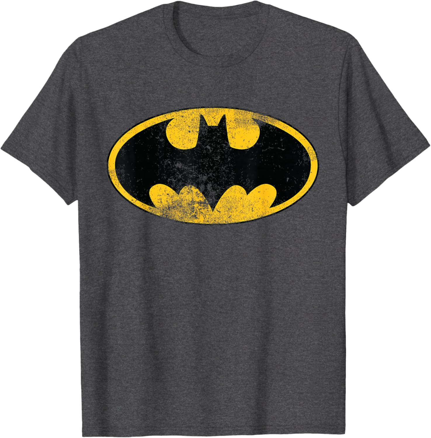 Classic Distressed DC Batman Logo T-Shirt for Superhero Fans - 7