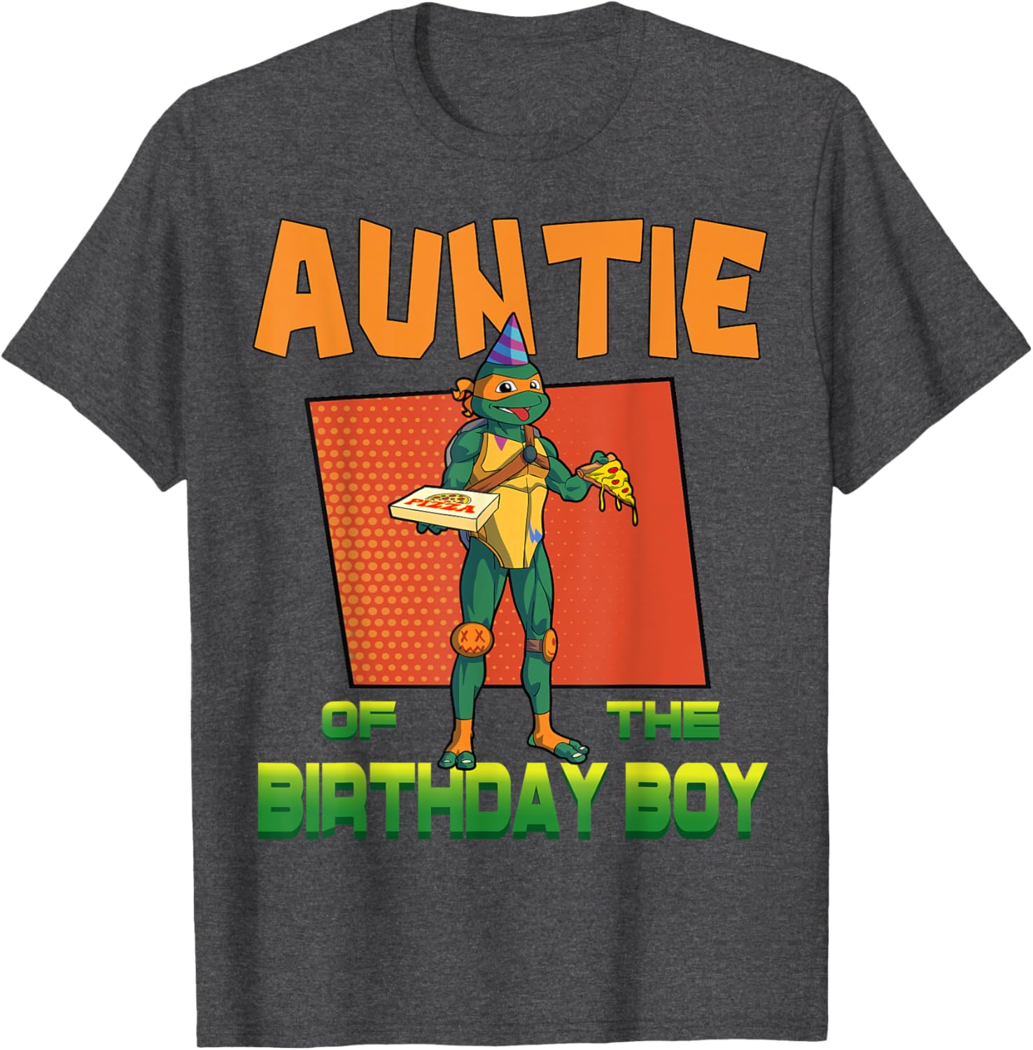 Mademark Teenage Mutant Ninja Turtles Mikey Pizza Party T-Shirt for Aunties - 22