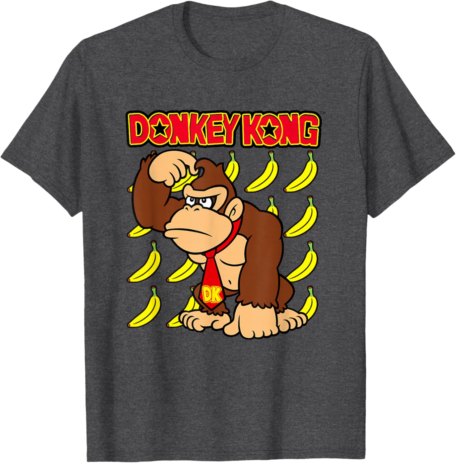 Donkey Kong Ape Thoughts Banana Background Graphic T-Shirt for Fans - 23