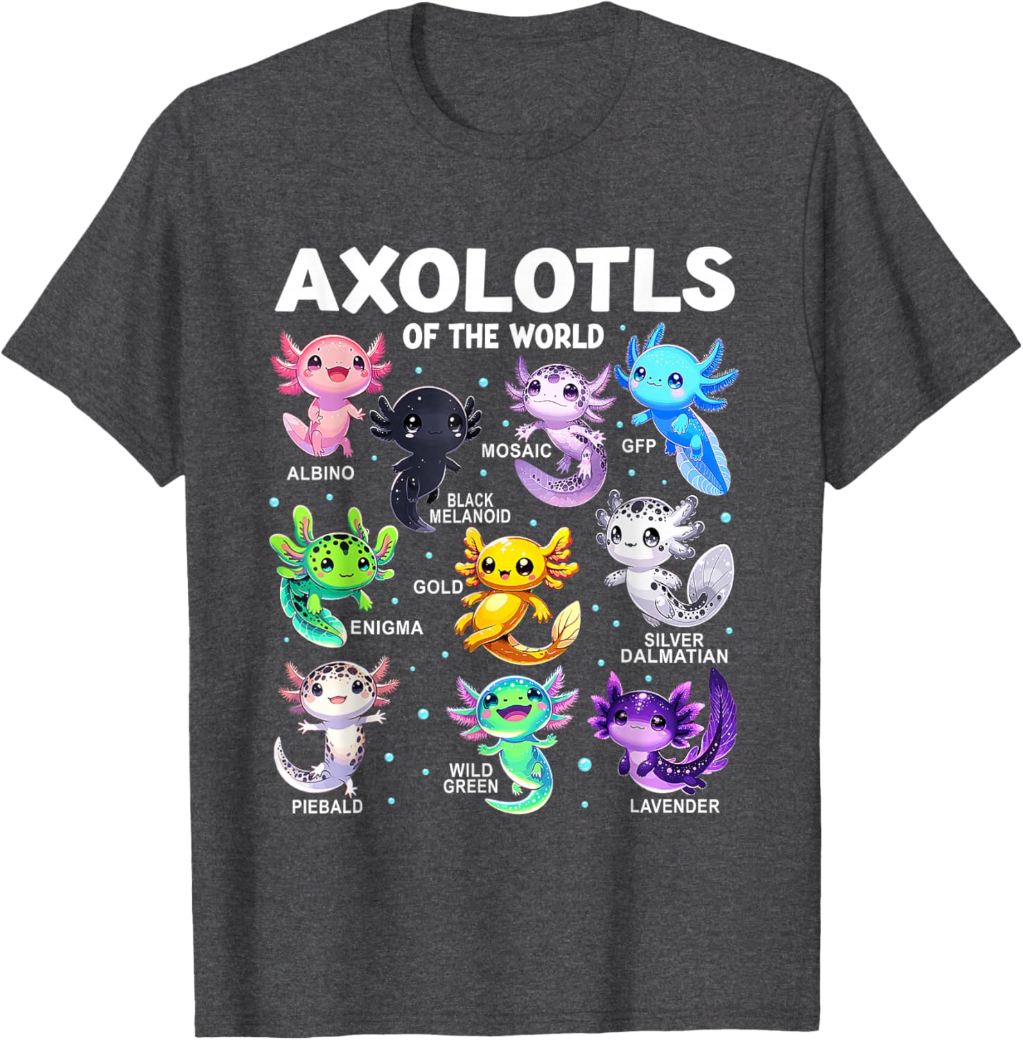 Kawaii Axolotl Graphic Tee Cute Animal T-Shirt for Axolotl Lovers - 15