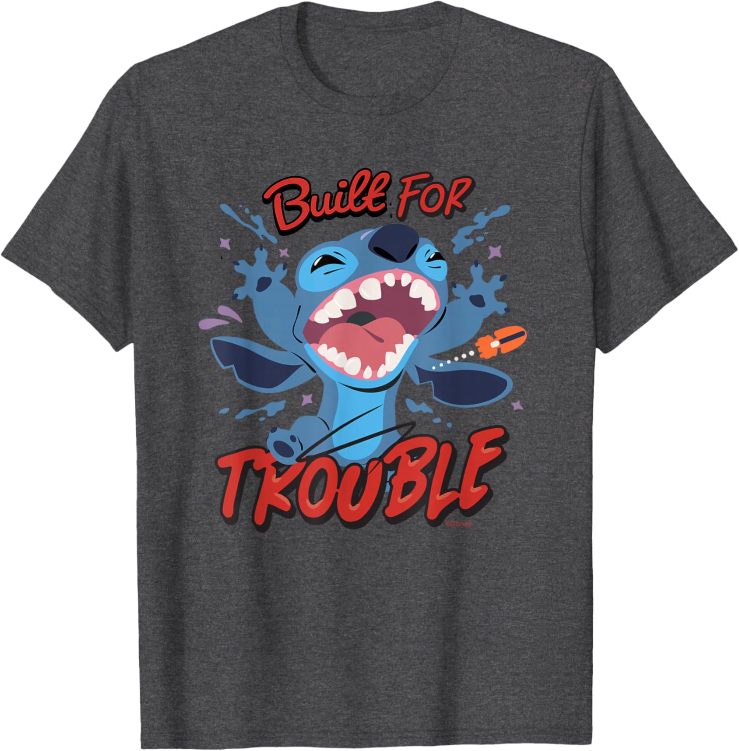 Disney Stitch Built for Trouble T-Shirt Fun Apparel for Fans of Lilo and Stitch - 7