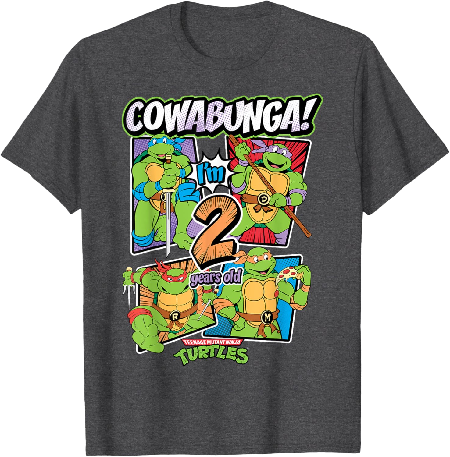 Cowabunga I'm 2 Years Old TMNT T-Shirt for Kids - Fun Birthday Apparel - 4