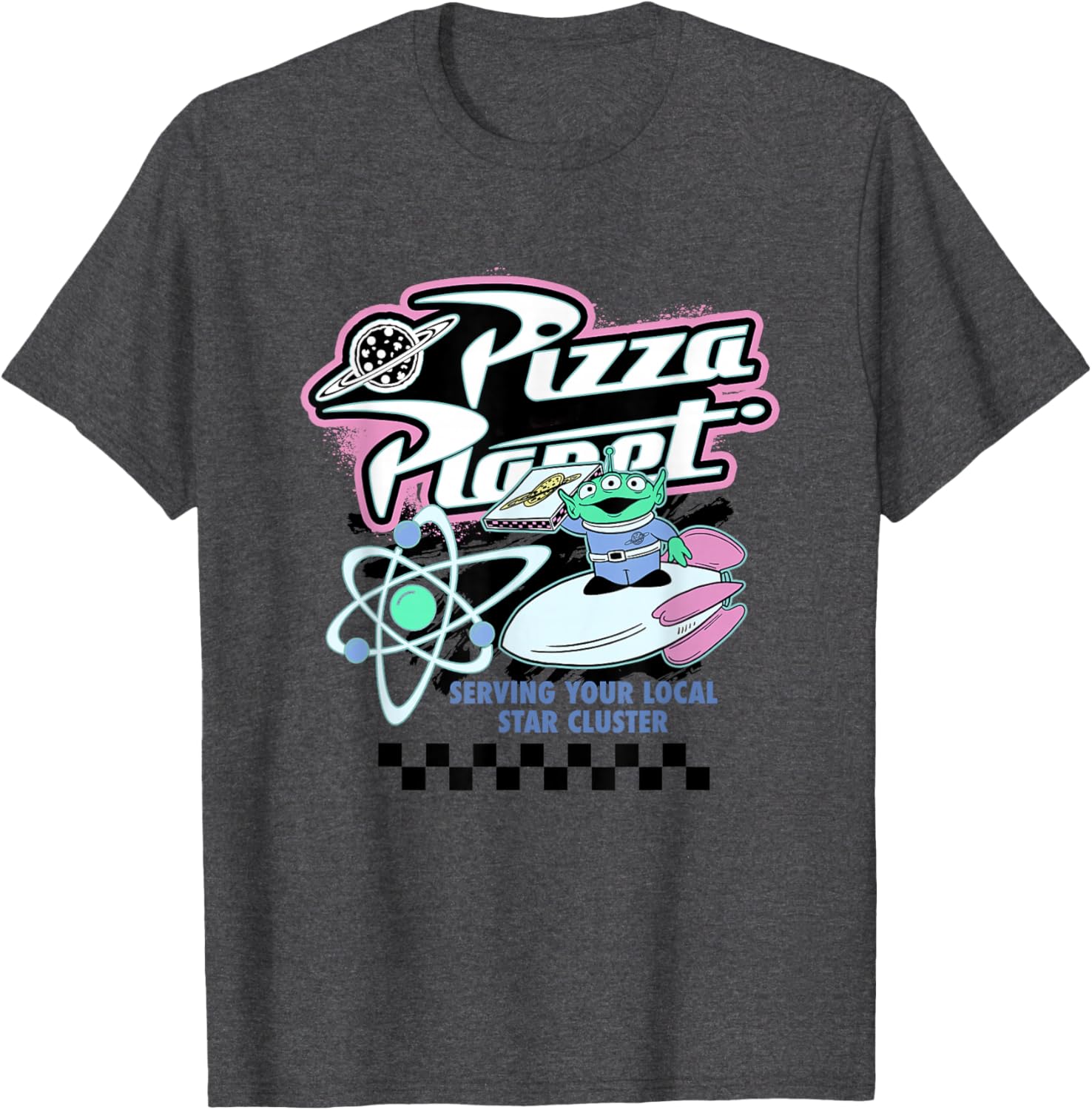 Disney Pixar Toy Story Pizza Planet Retro Neon Poster T-Shirt for Fans - 4