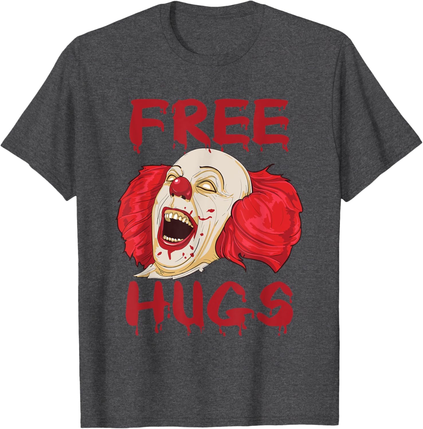 Free Hugs Halloween Scary Clown T-Shirt Gift for Horror Fans - 2