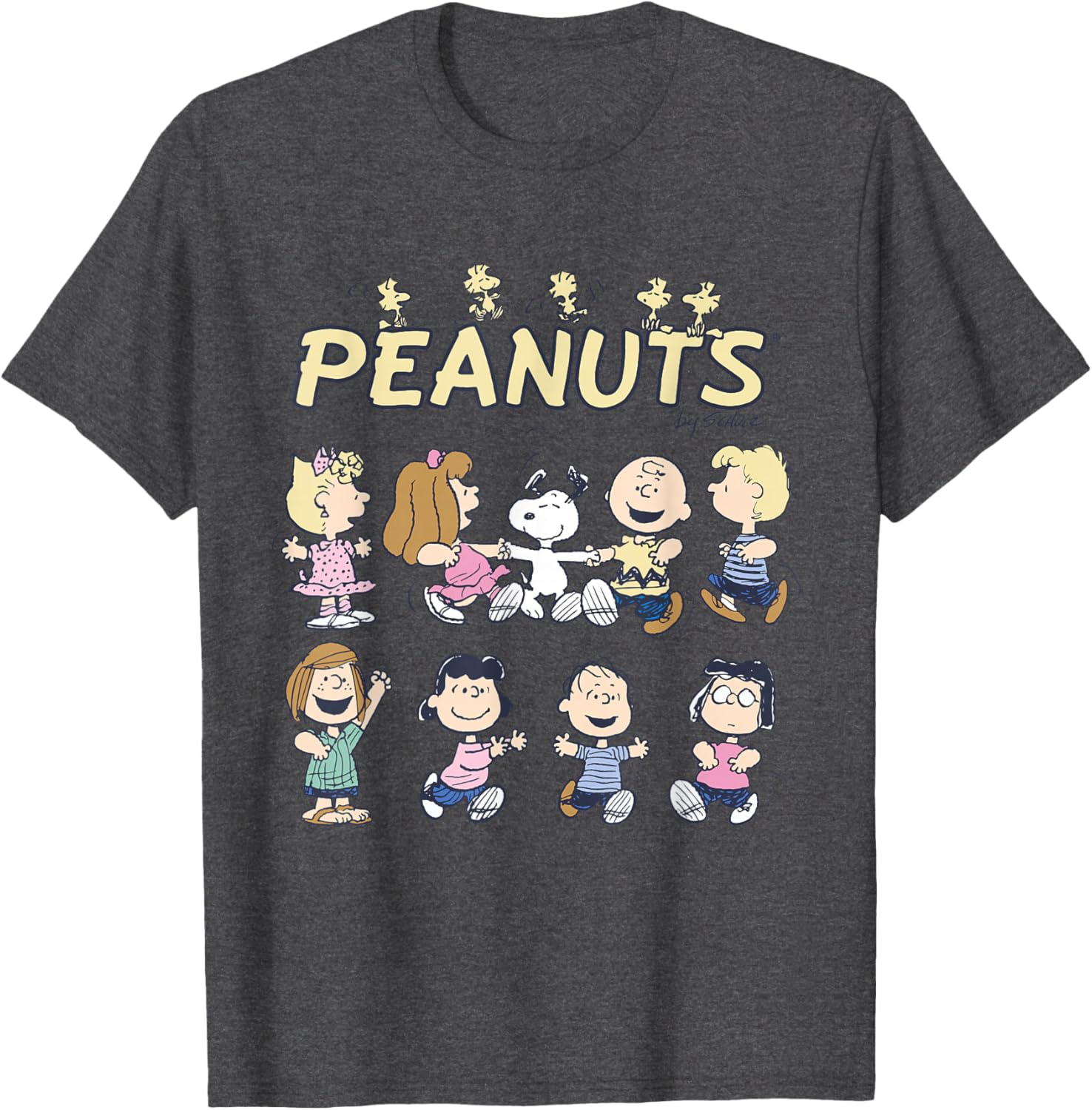 Peanuts Snoopy and Friends Dancing Short Sleeve T-Shirt for Fun Style - 8