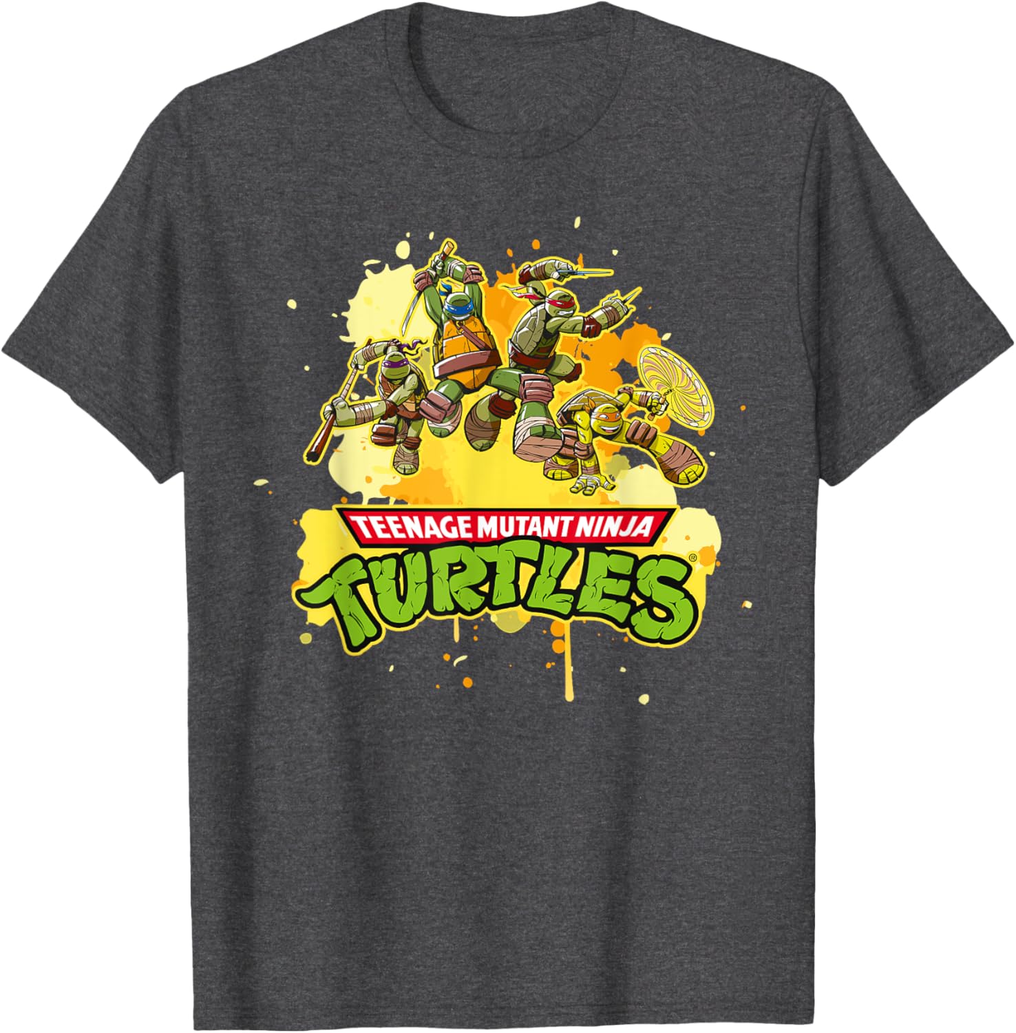 Mademark TMNT Splatter Paint Attack T-Shirt for Teenage Mutant Ninja Turtles Fans - 1