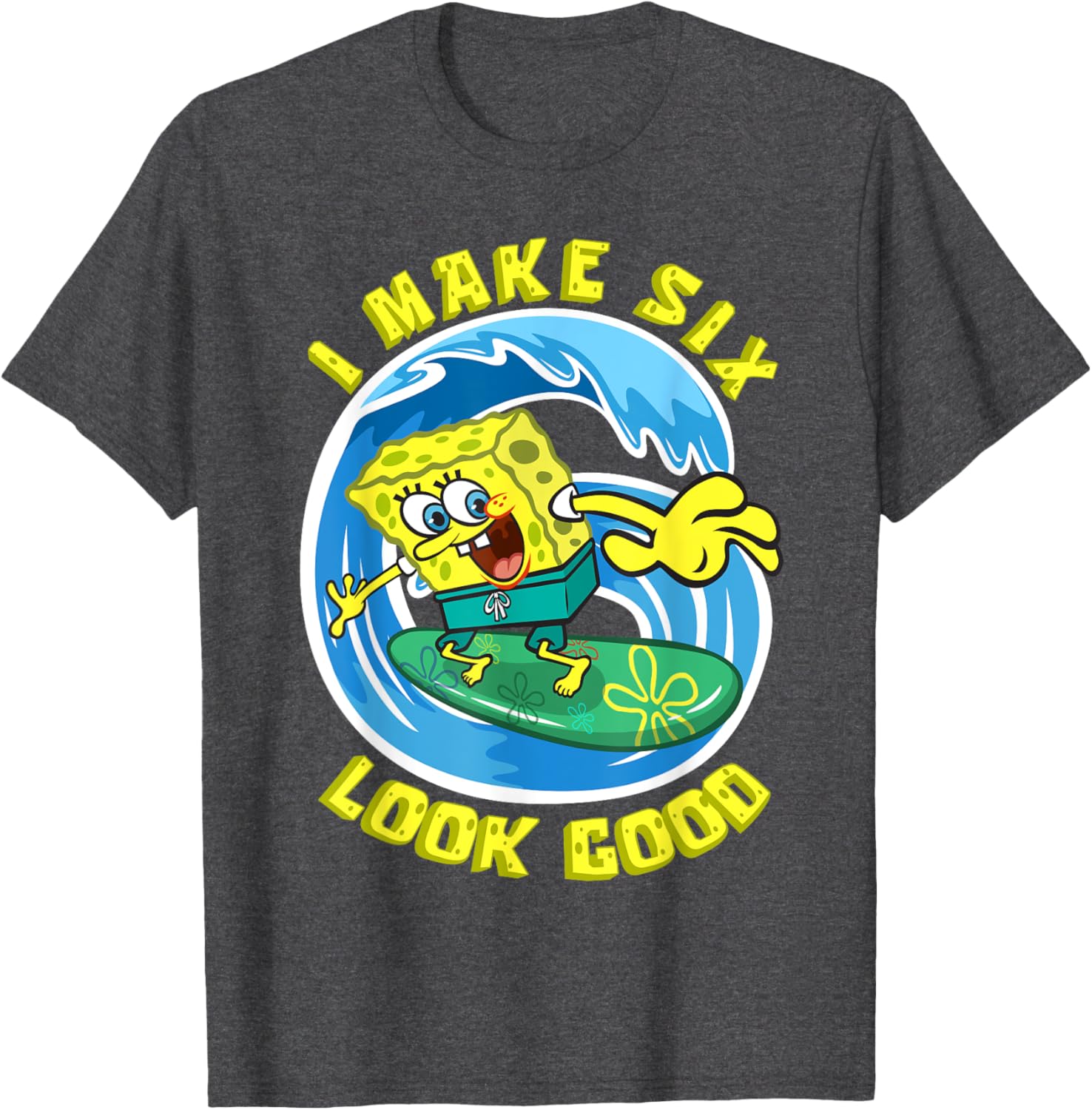 Mademark SpongeBob SquarePants 6th Birthday T-Shirt for Kids Fun Gift - 14