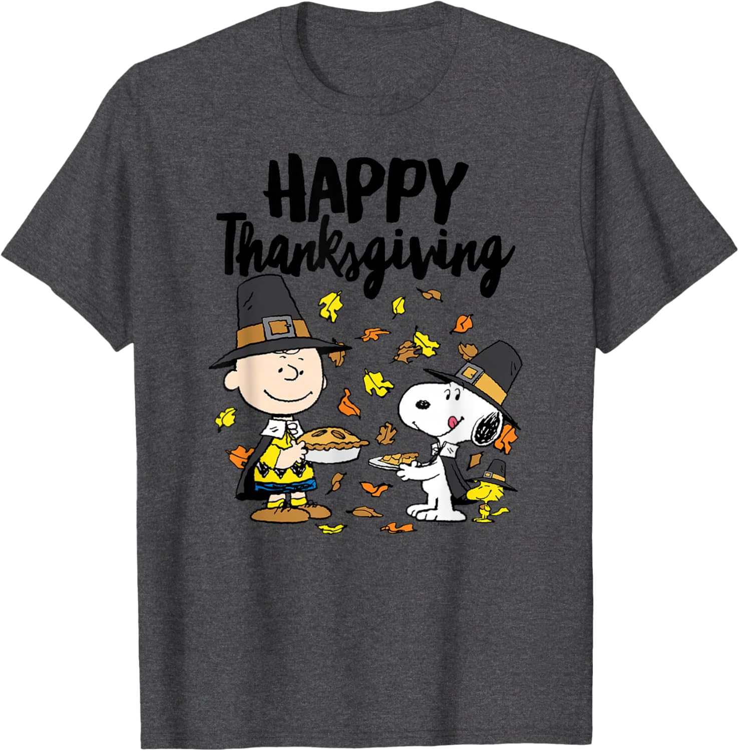 Happy Thanksgiving Peanuts T-Shirt with Charlie Brown Snoopy Woodstock - 4