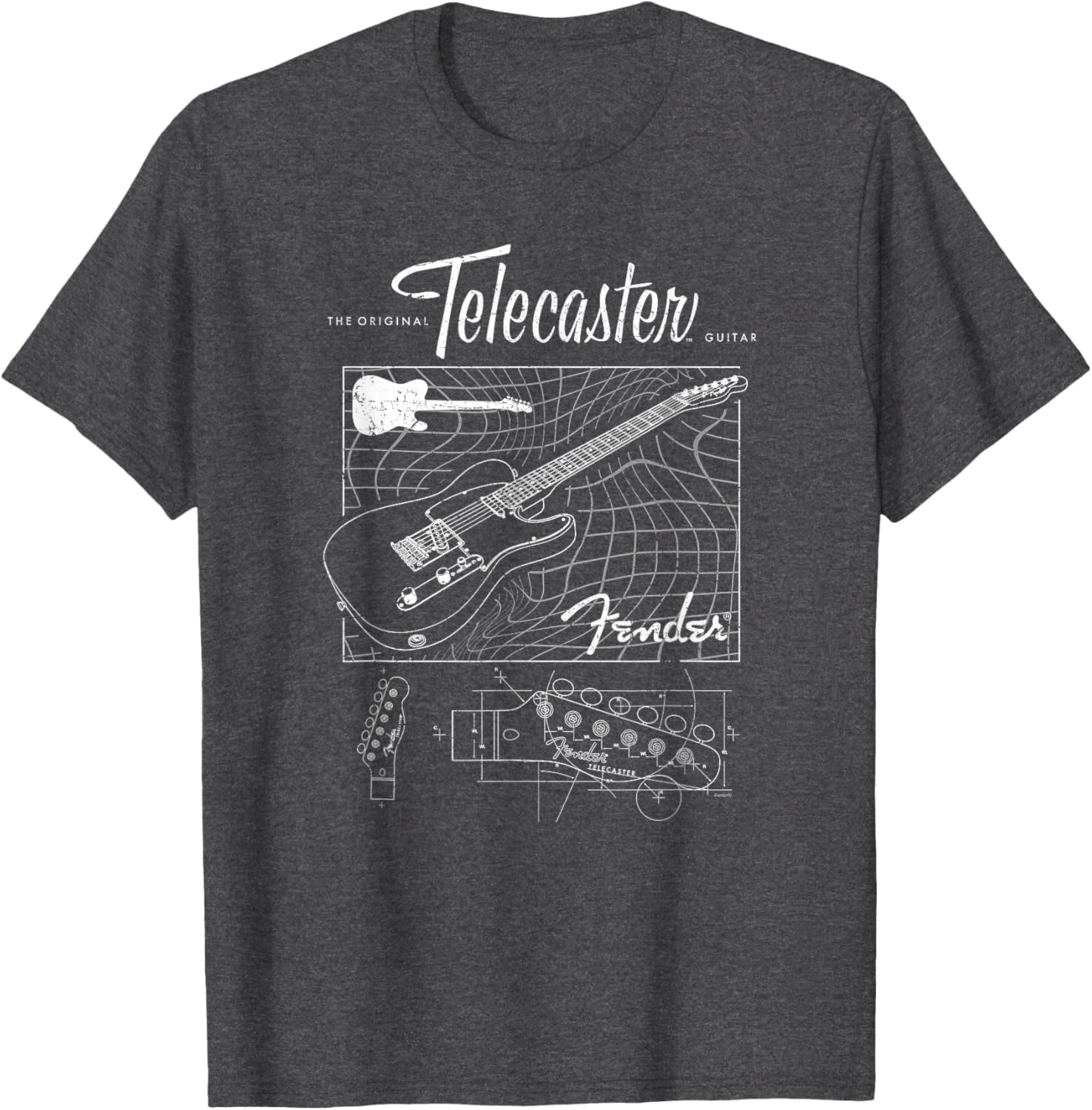 Fender Telecaster Guitar Schematic Poster T-Shirt for Music Lovers - 10