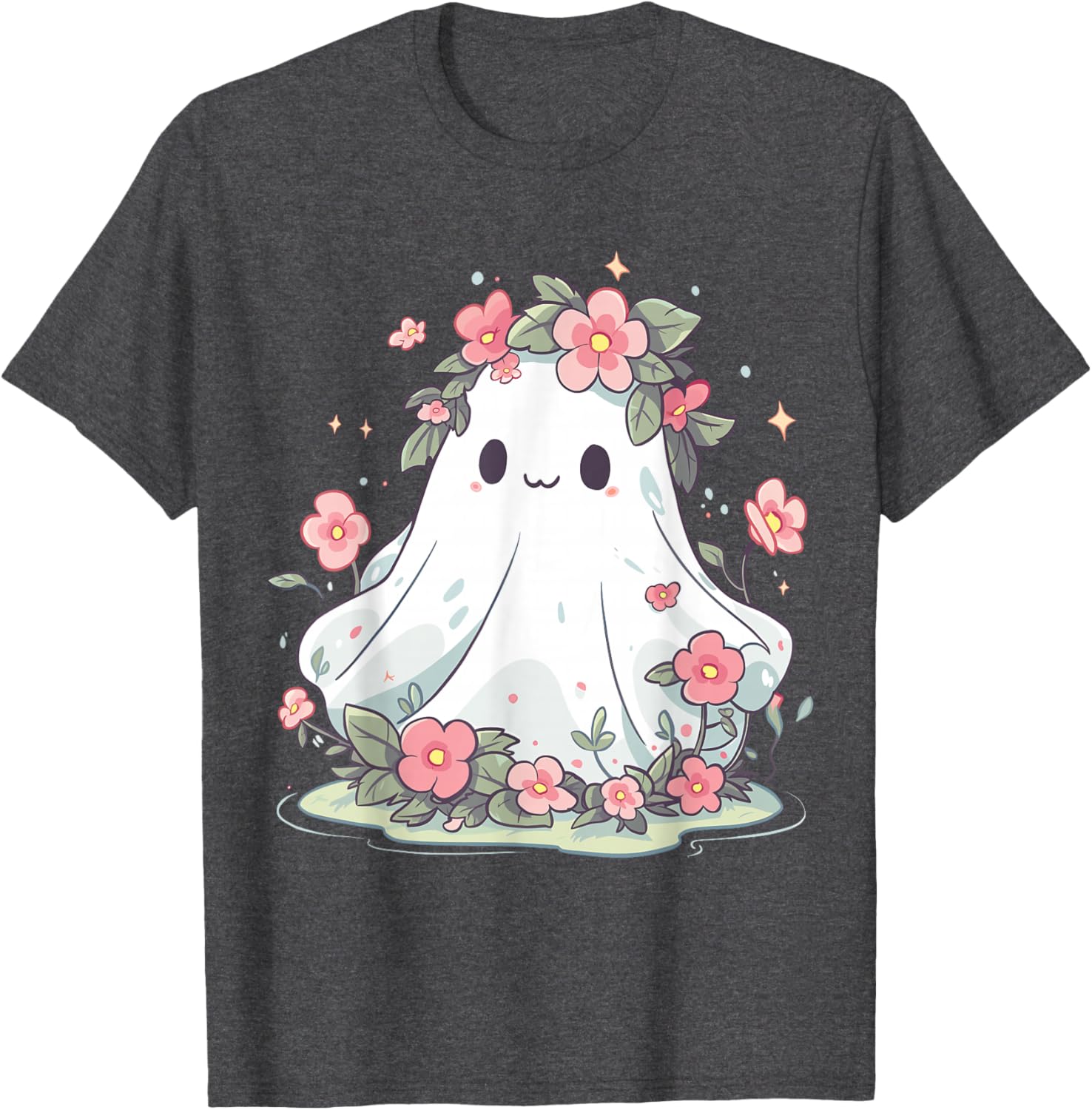 Floral Ghost Halloween Shirt for Girls and Women – Fun Costume T-Shirt - 6