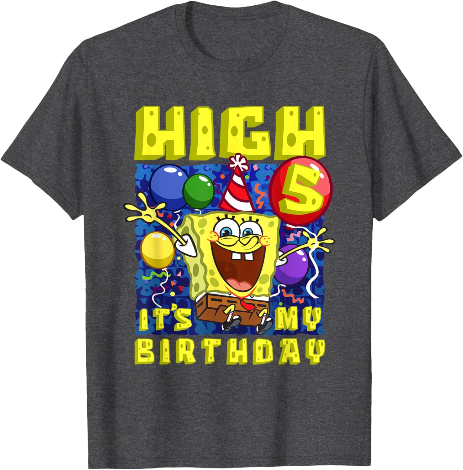 SpongeBob SquarePants Birthday T-Shirt for Boys and Girls Age 5 - 13