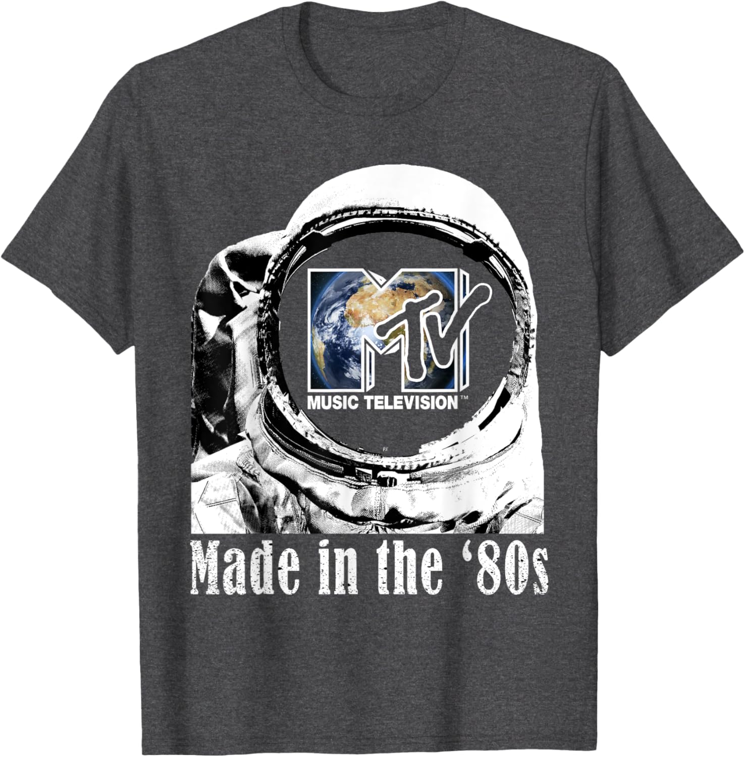 Mademark x MTV 80s Astronaut T-Shirt with Earth Logo for Retro Vibes - 9