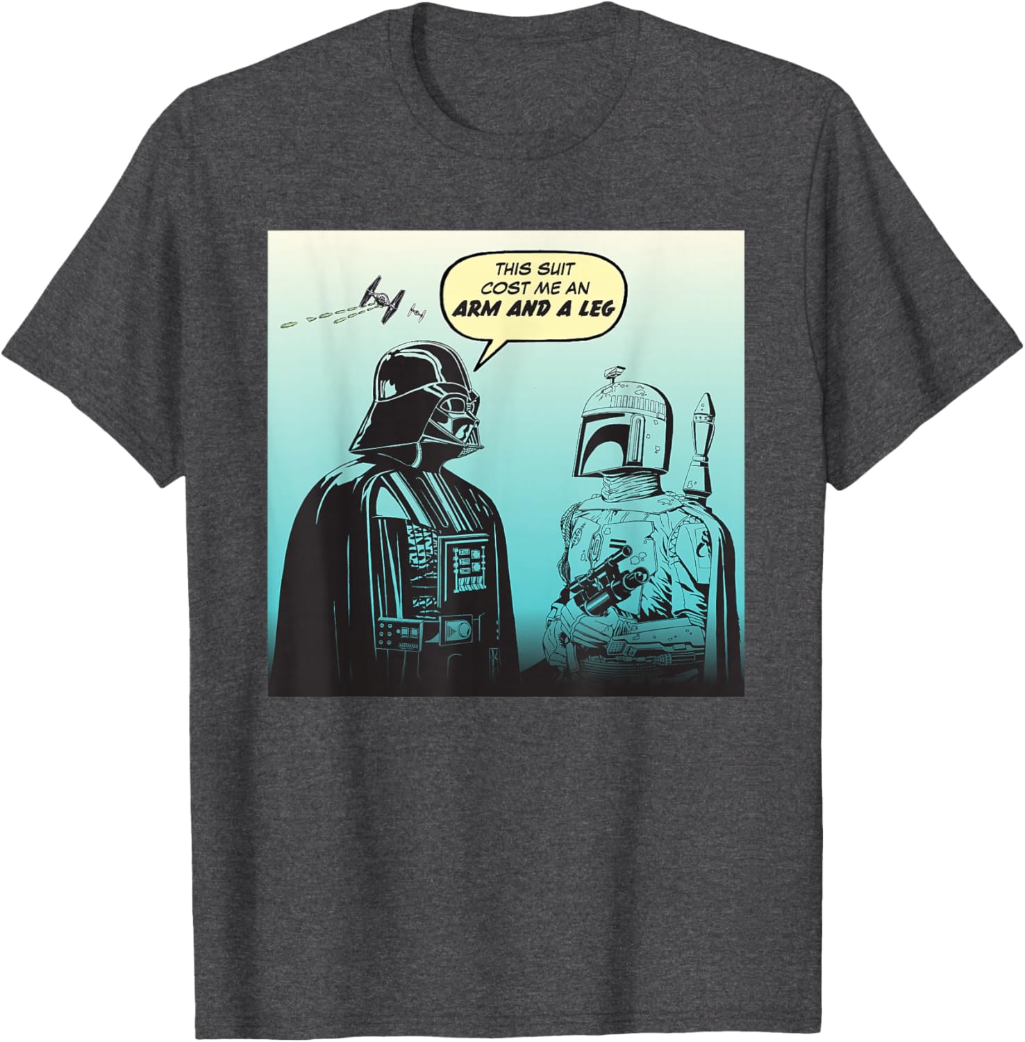 Star Wars Funny Darth Vader and Boba Fett Comic T-Shirt for Fans - 3