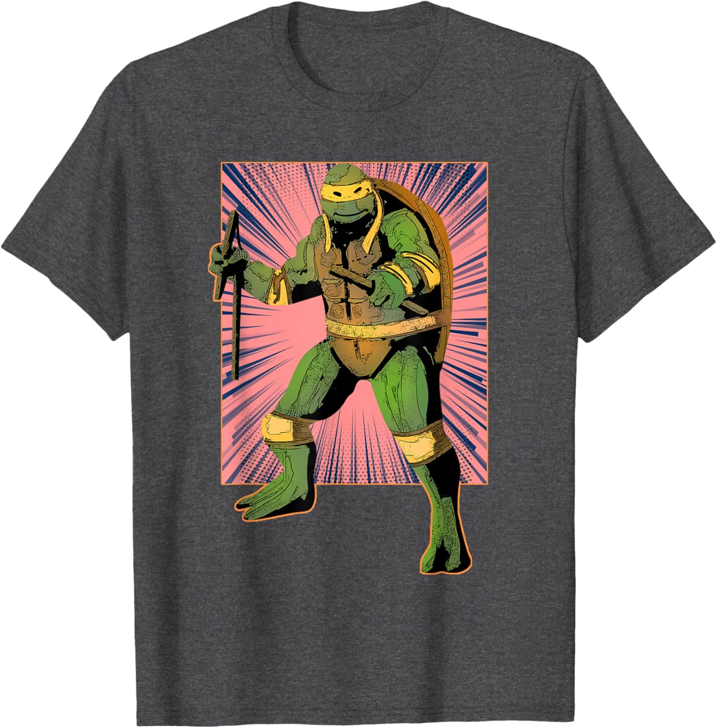 Mademark Teenage Mutant Ninja Turtles Michelangelo Retro Burst T-Shirt - 4