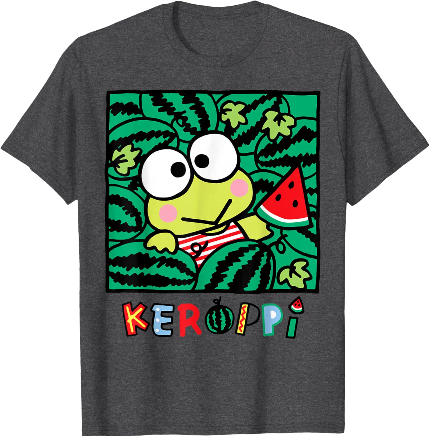 Keroppi Watermelon Summer Fun T-Shirt for Kids and Adults - 5