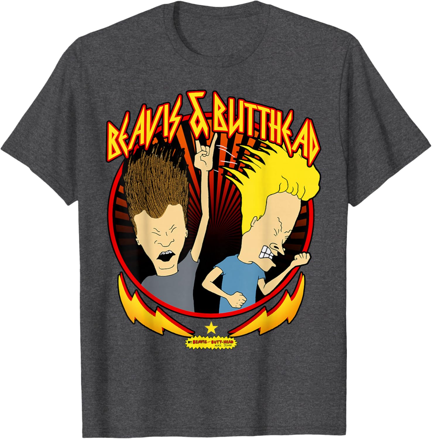Beavis and Butt-Head Metal Colors Rock Out Graphic T-Shirt for Fans - 4