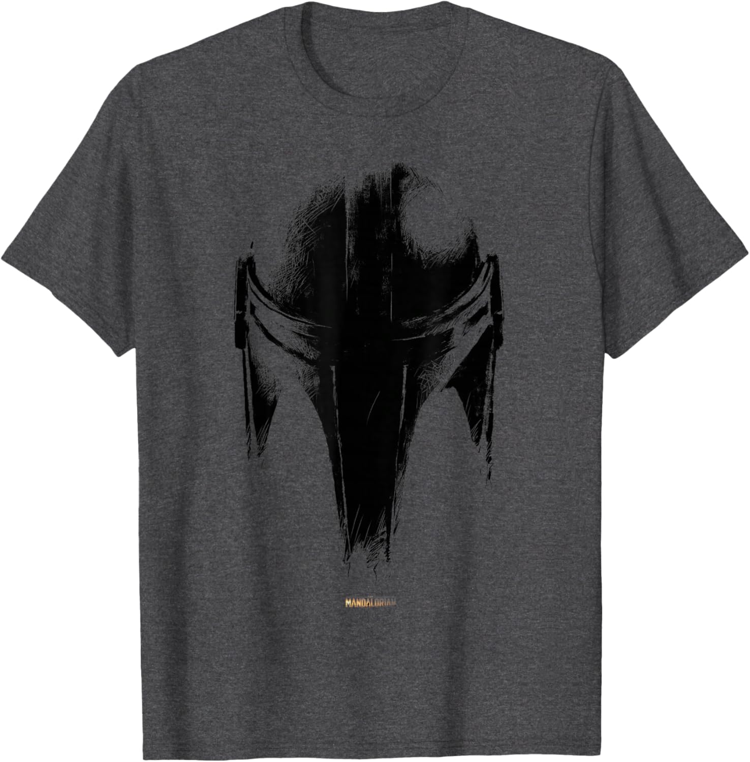 Star Wars The Mandalorian Dark Helmet Sketched T-Shirt for Fans - 11