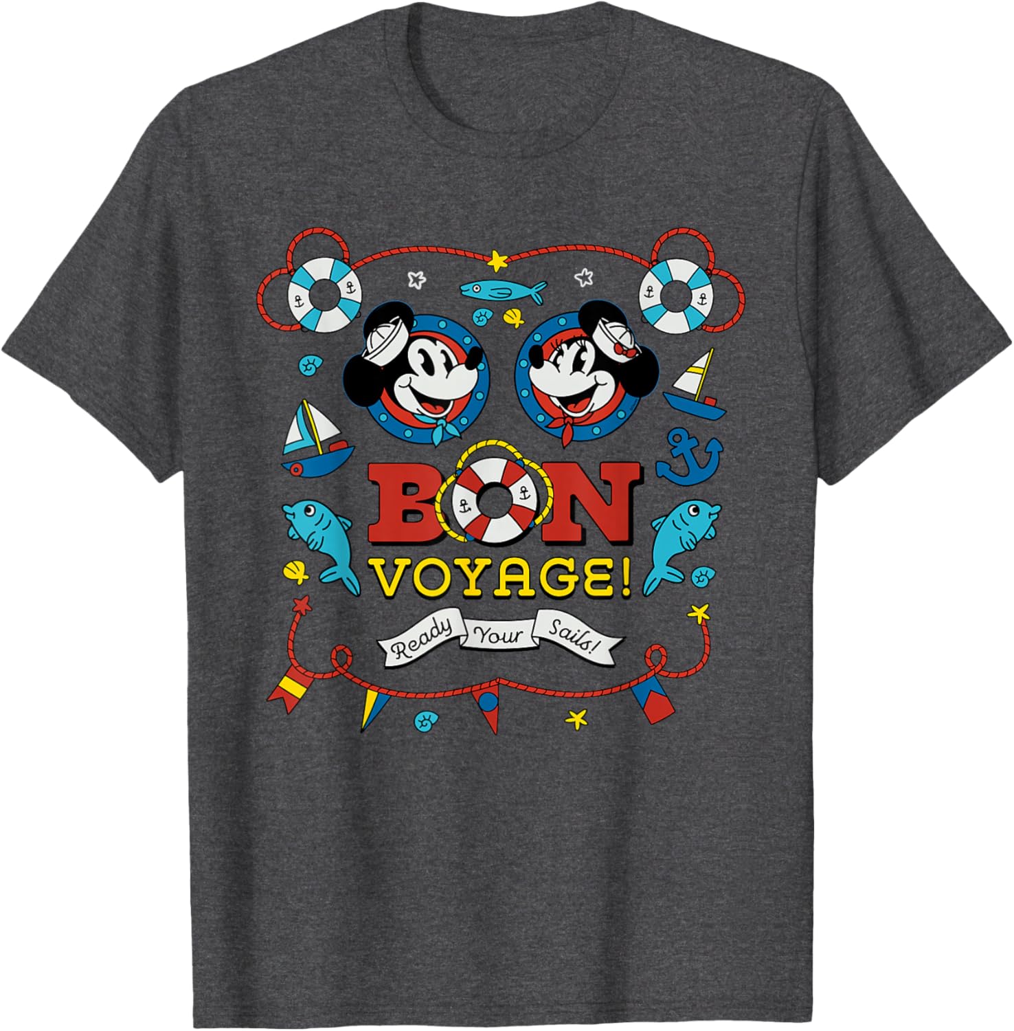 Disney Cruise Mickey and Minnie Mouse Bon Voyage Vacation T-Shirt - 22