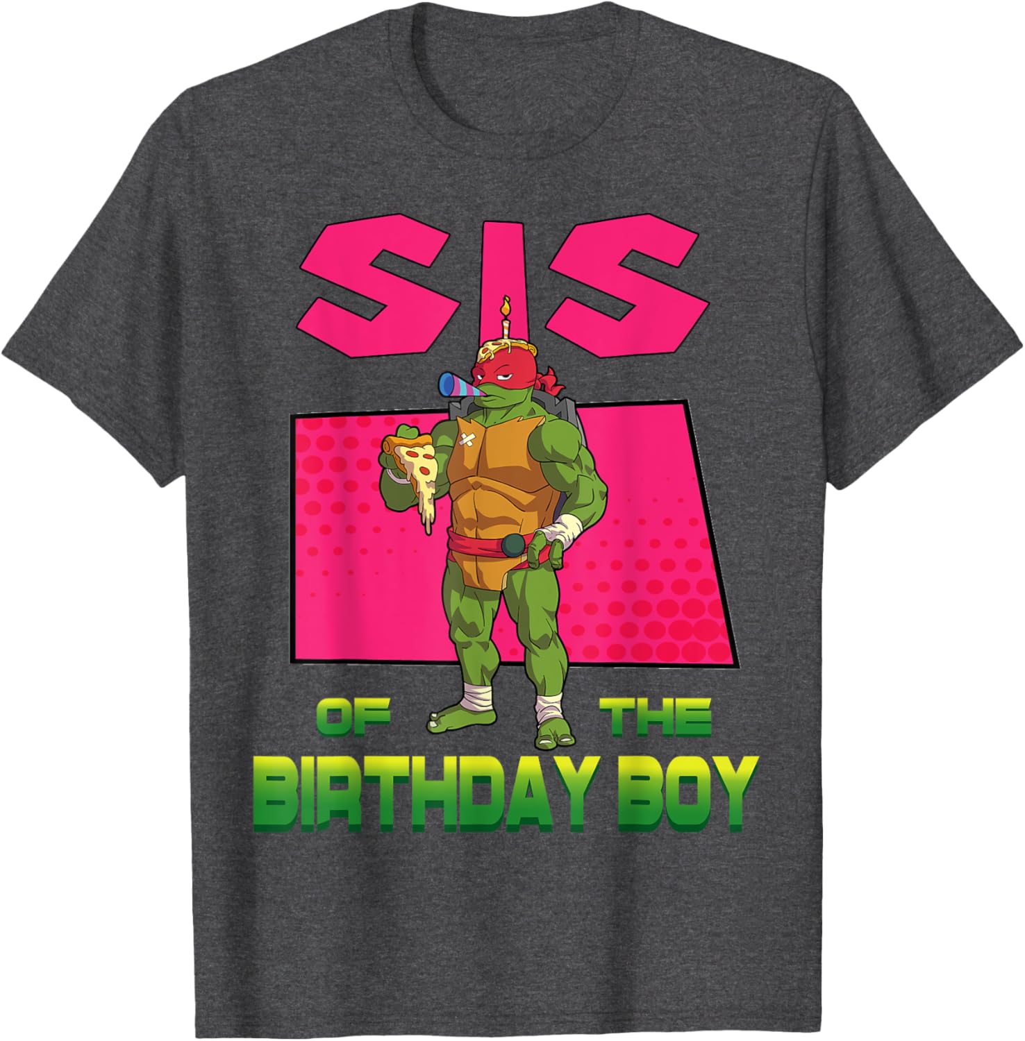 Mademark TMNT Raph Sister Pizza Party T-Shirt for Birthday Fun - 16