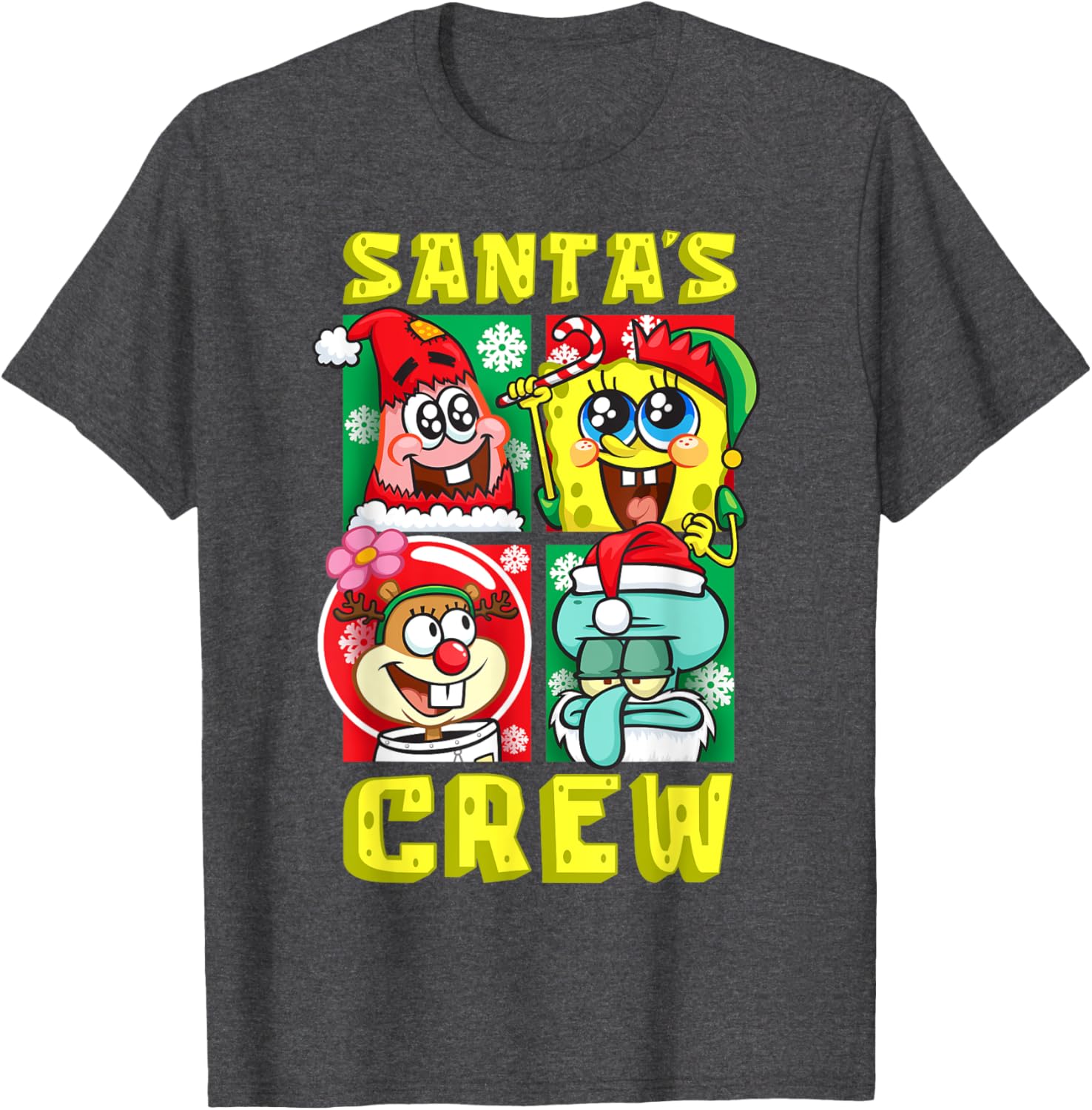 Mademark SpongeBob Christmas Crew Fun T-Shirt with Santa Patrick Sandy Squidward - 17