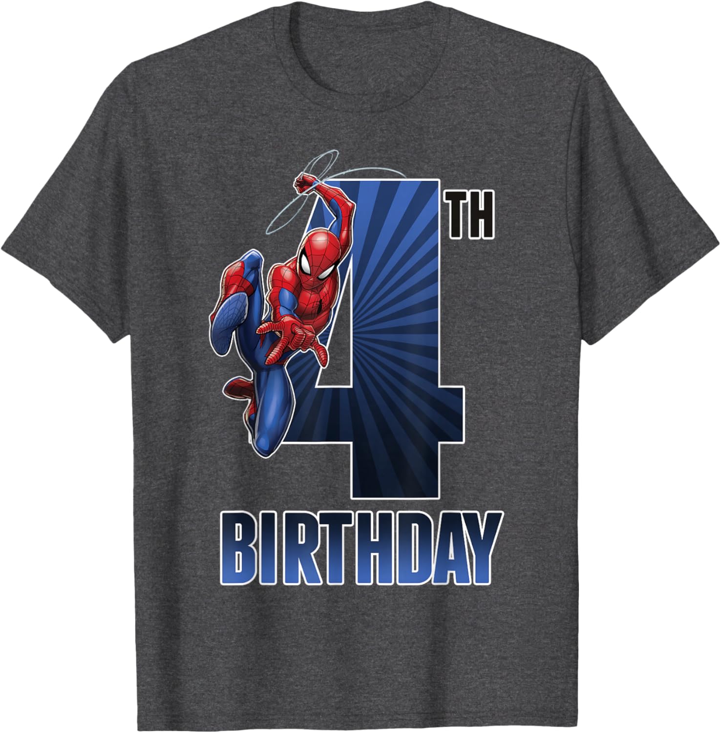 Marvel Spider-Man 4th Birthday Swinging Graphic T-Shirt for Kids - 4