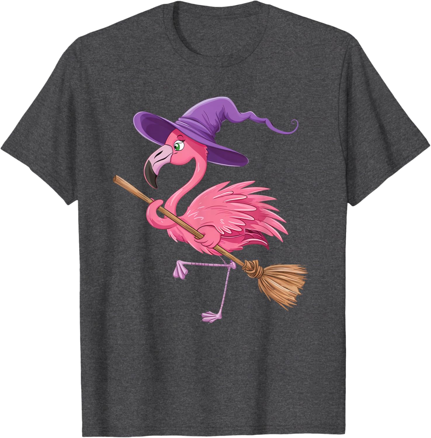 Halloween Flamingo Witch Hat T-Shirt for Men, Women, and Kids - 8