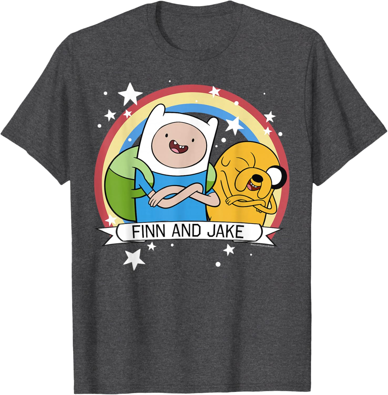 Adventure Time Finn and Jake Rainbow Stars T-Shirt for Fans - 5