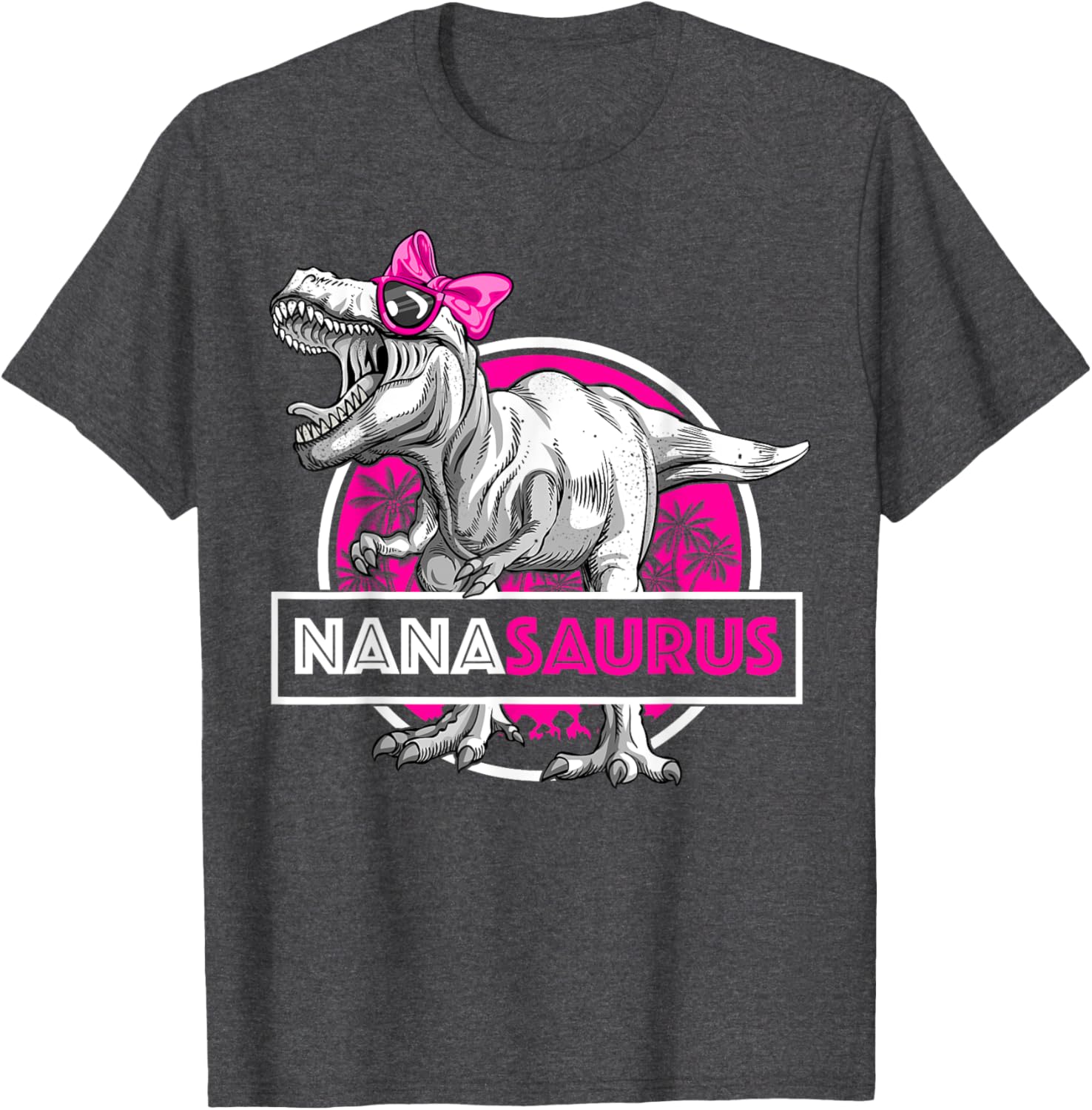 Funny Nanasaurus T-Rex Matching Dinosaur T-Shirt for Grandma and Kids - 14