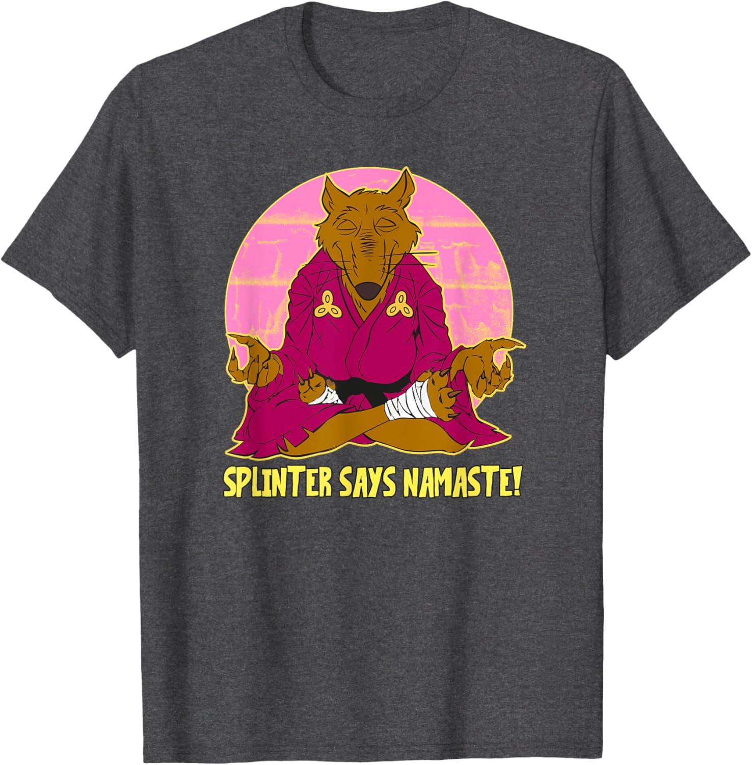 Mademark Teenage Mutant Ninja Turtles Splinter Says Namaste T-Shirt - 3