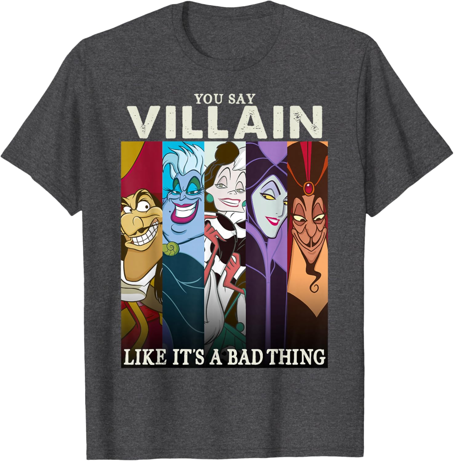 Funny Disney Villains Colorful Graphic T-Shirt for Fans and Collectors - 4