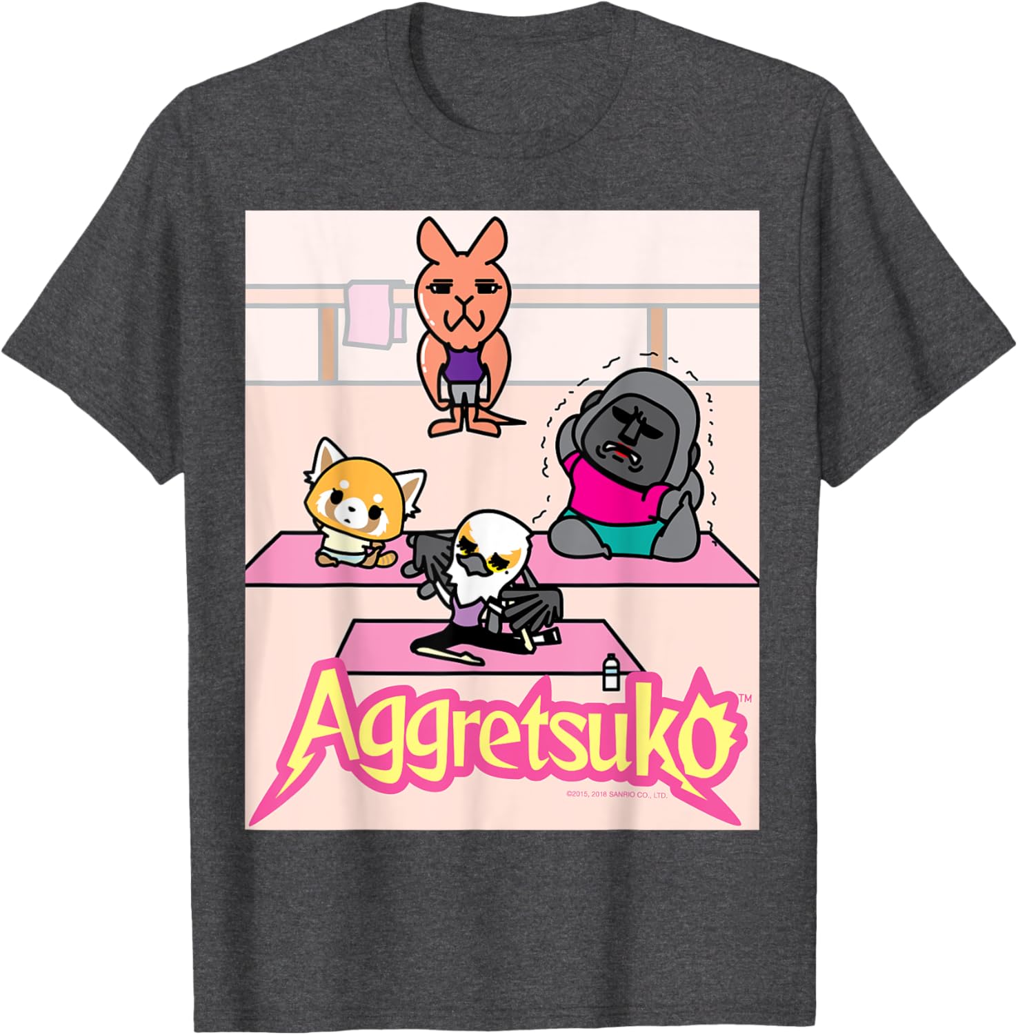 Aggretsuko Yoga Pose Tee Shirt for Fans of Yoga and Anime Style - 5