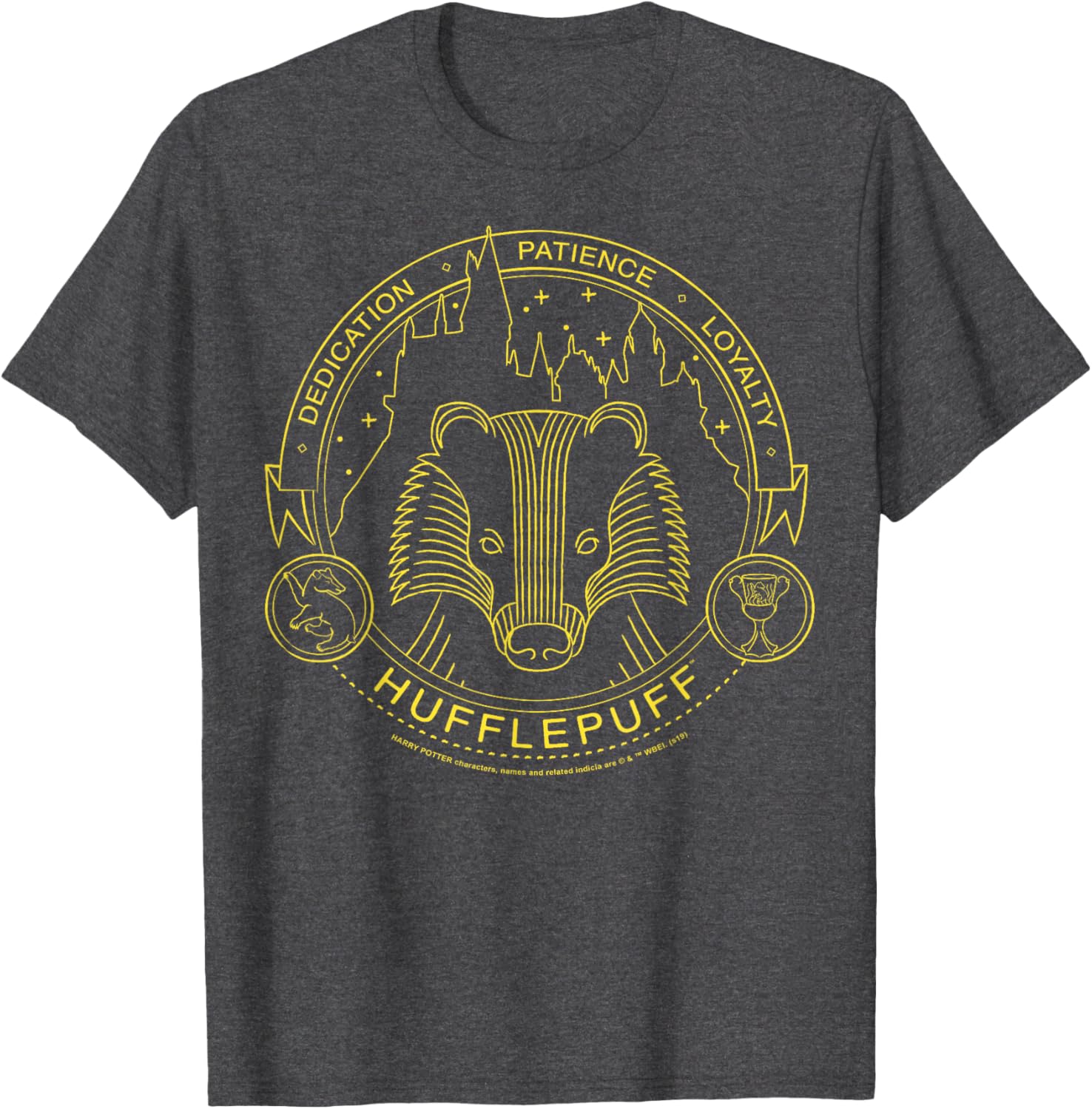 Harry Potter Hufflepuff Symbol Line Art T-Shirt for Fans and Collectors - 11