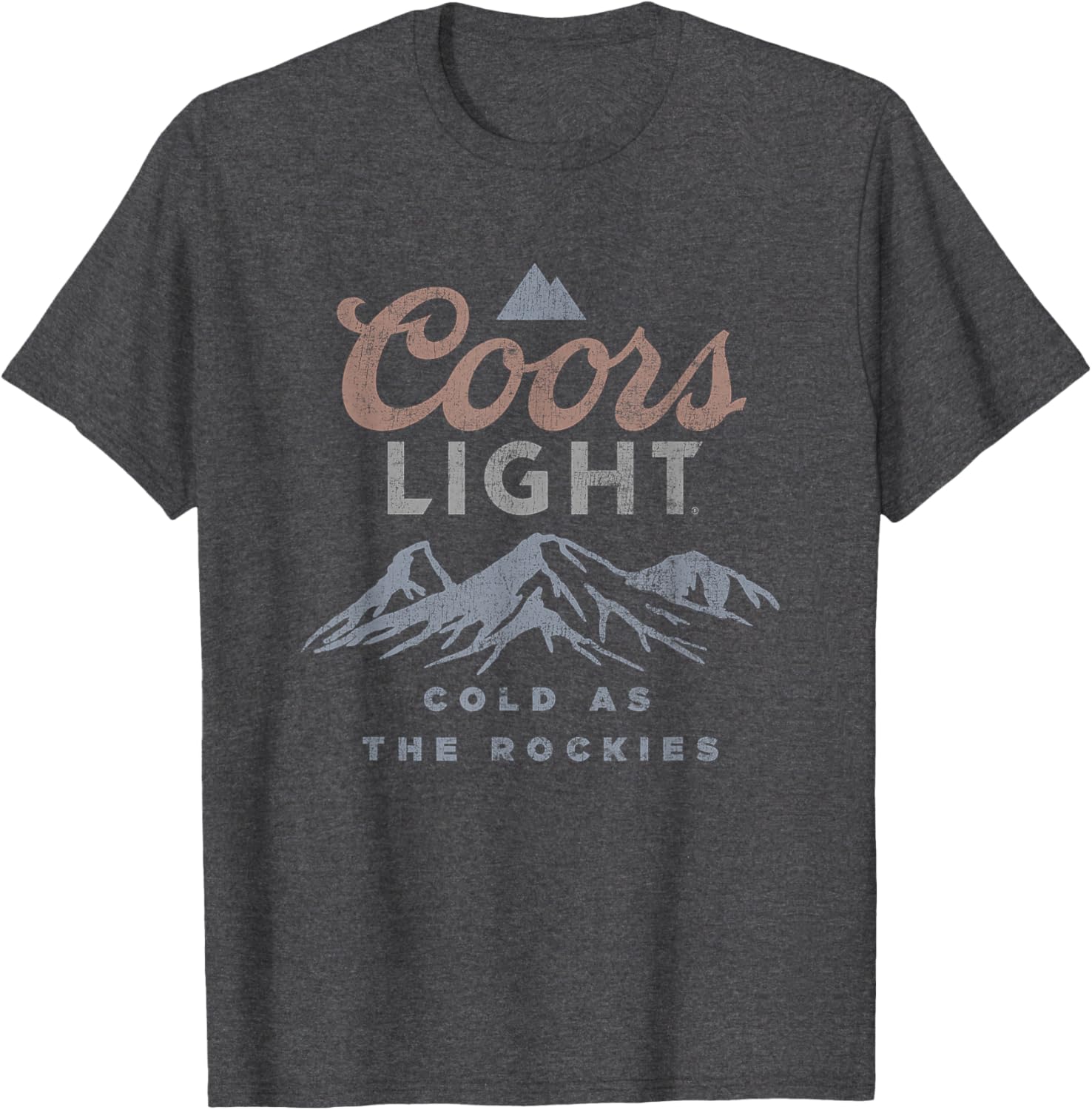 Coors Light Vintage Beer Label T-Shirt Cold As The Rockies Design - 5