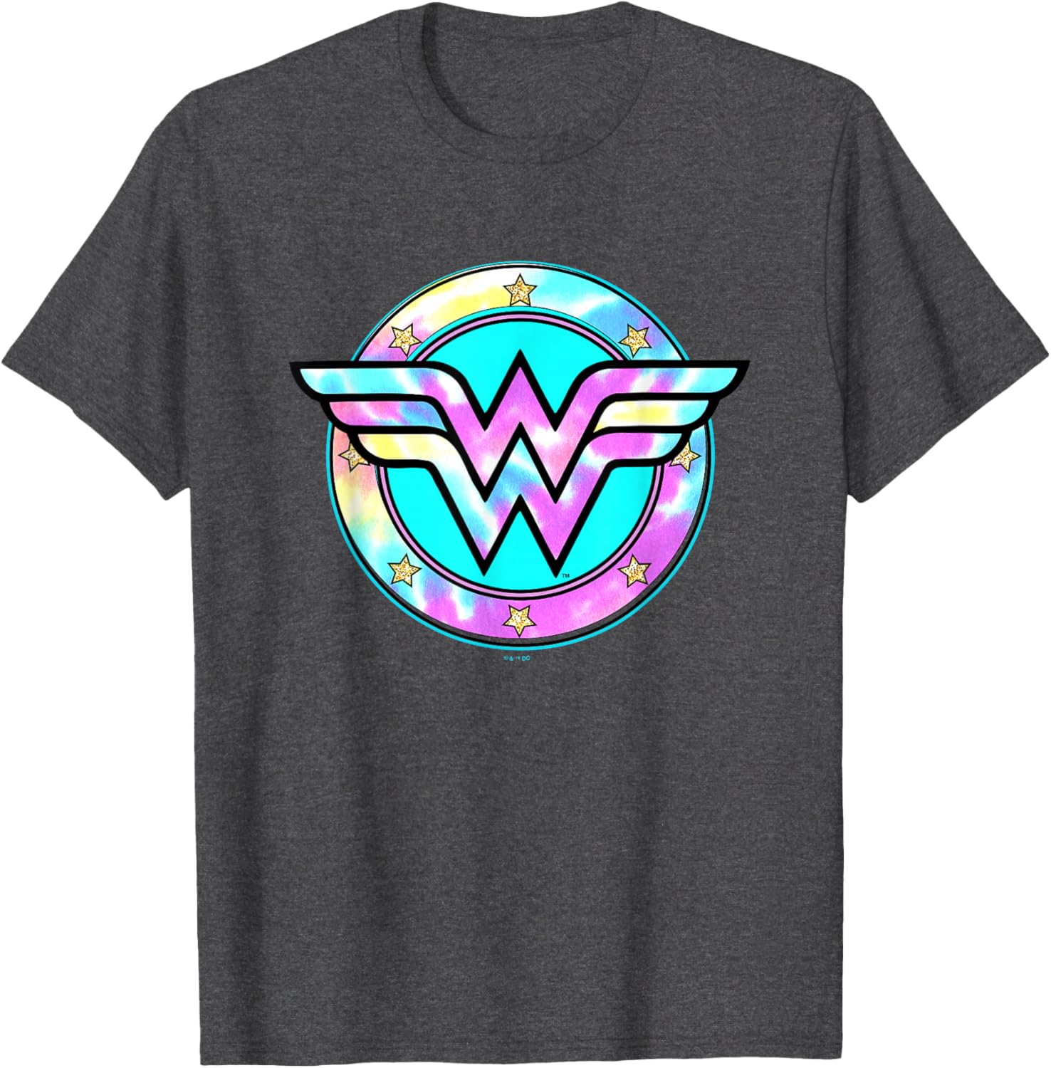 Wonder Woman Rainbow Tie-Dye Superhero Badge T-Shirt for Fans - 6