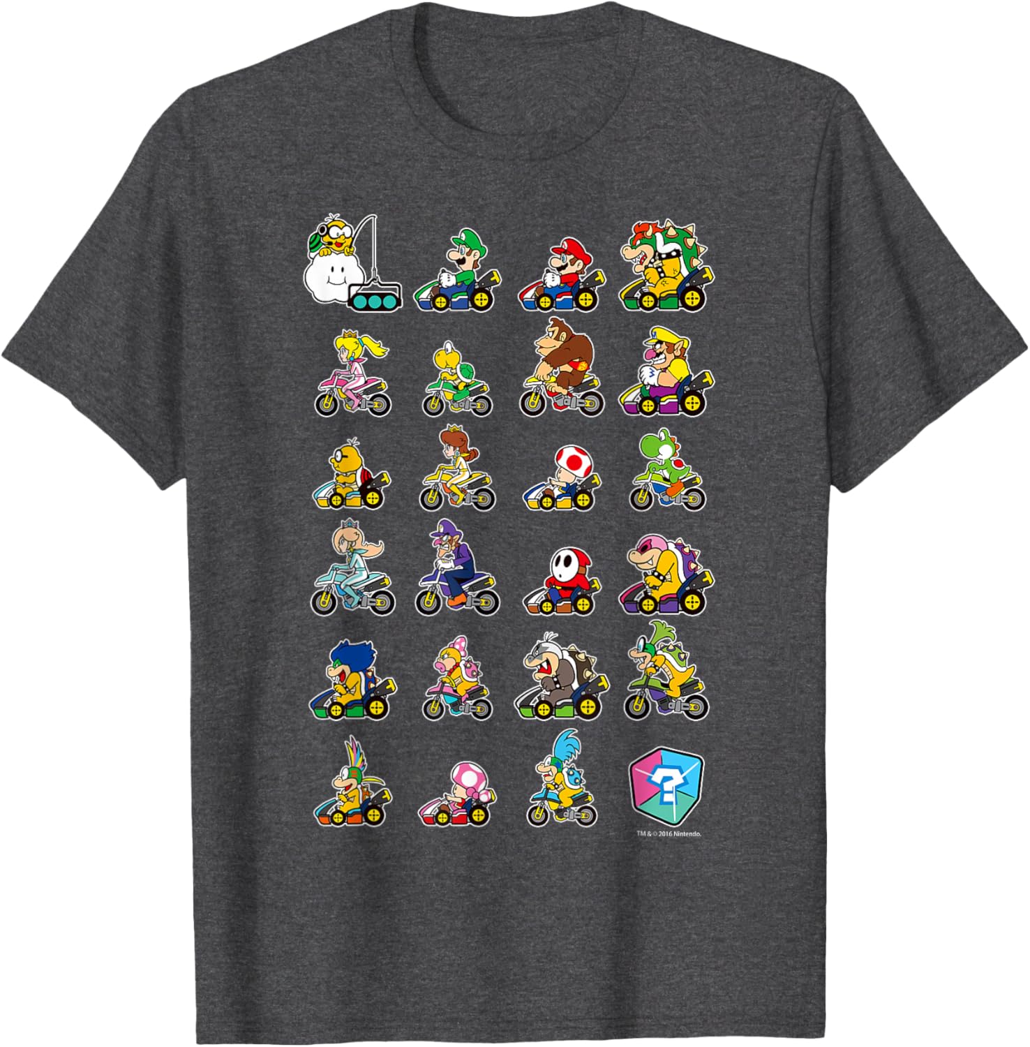 Mario Kart Character Stacks T-Shirt Fun Gaming Apparel for Fans - 5