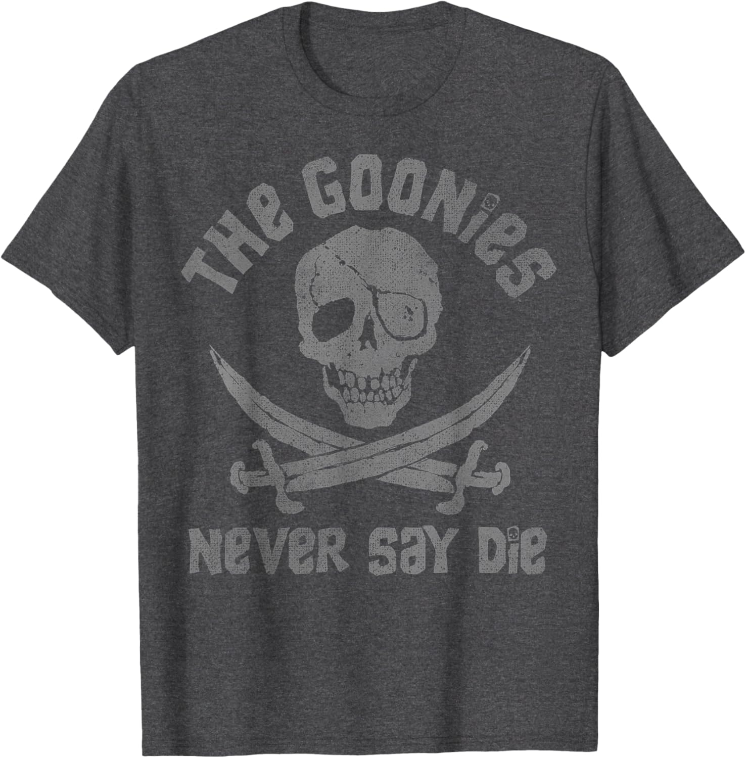 The Goonies Never Say Die Distressed Skull Swords Logo T-Shirt - 6
