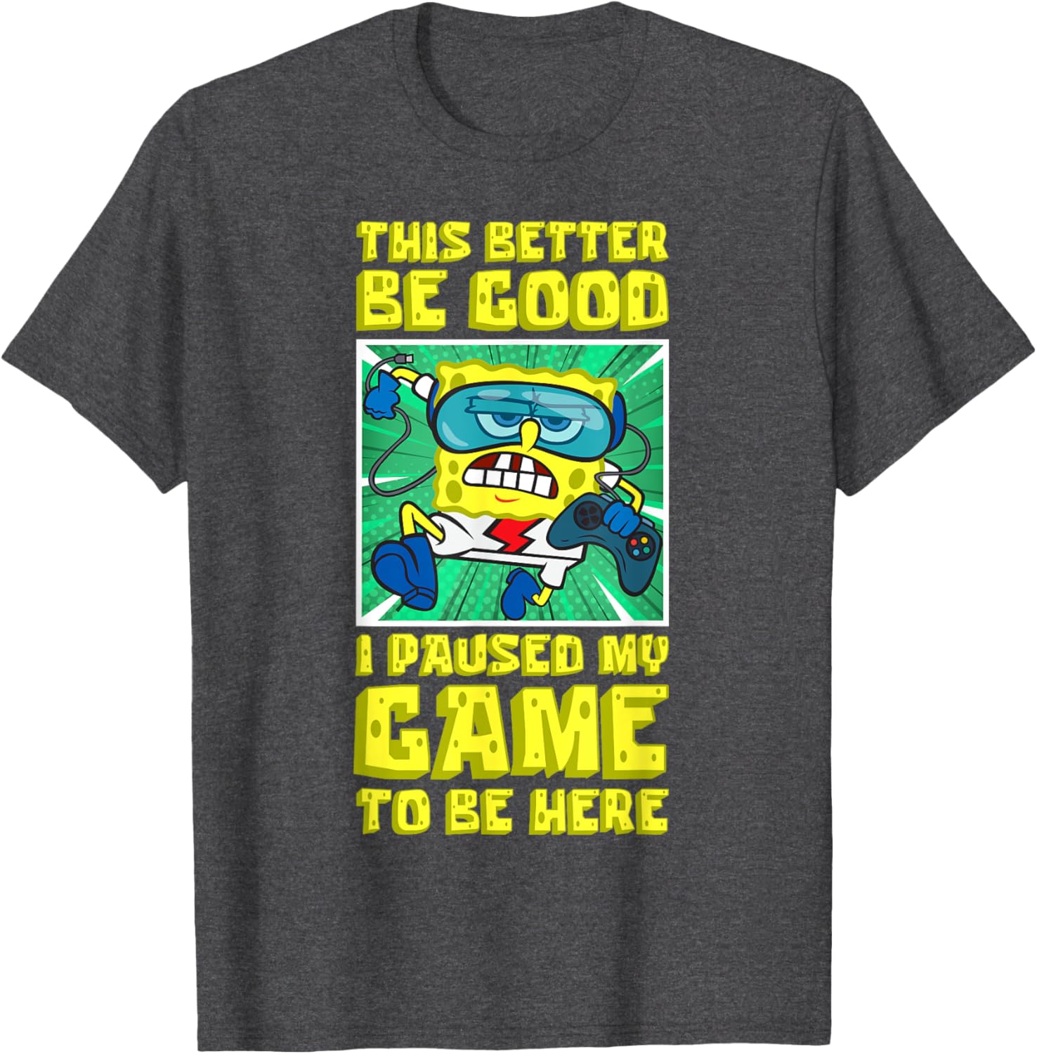 Mademark SpongeBob SquarePants Gamer Running T-Shirt for Fun Style - 7
