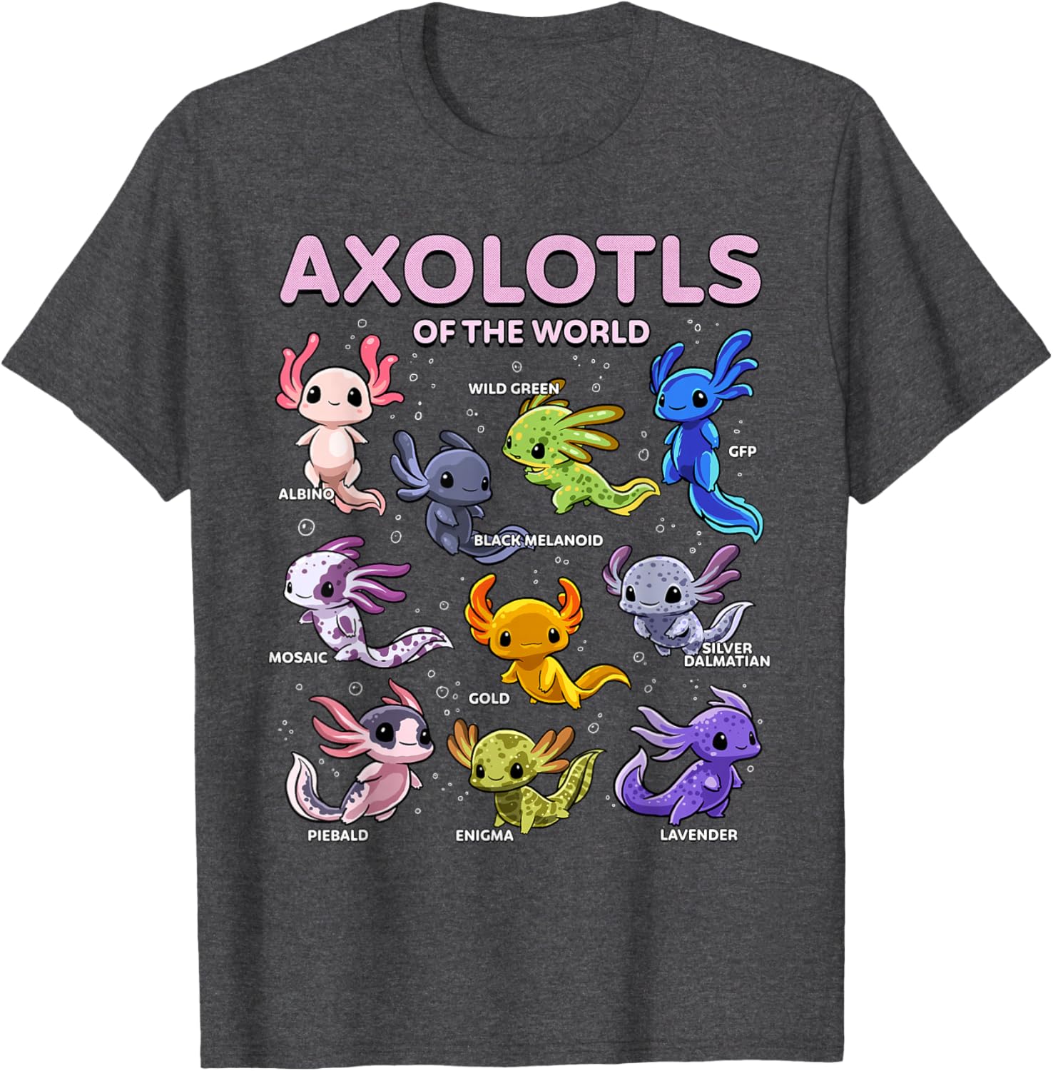Kawaii Axolotl T-Shirt for Animal Lovers | Cute Axolotls of the World - 16