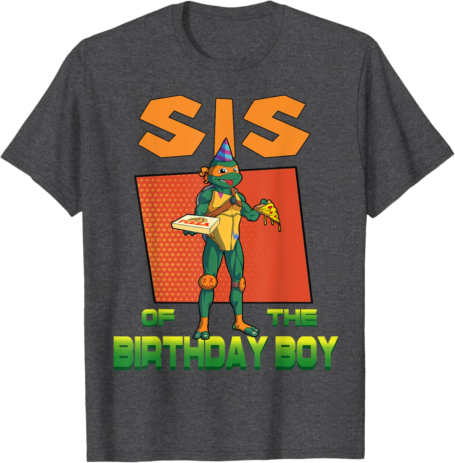 Mademark Teenage Mutant Ninja Turtles Mikey Pizza Birthday Party T-Shirt - 23
