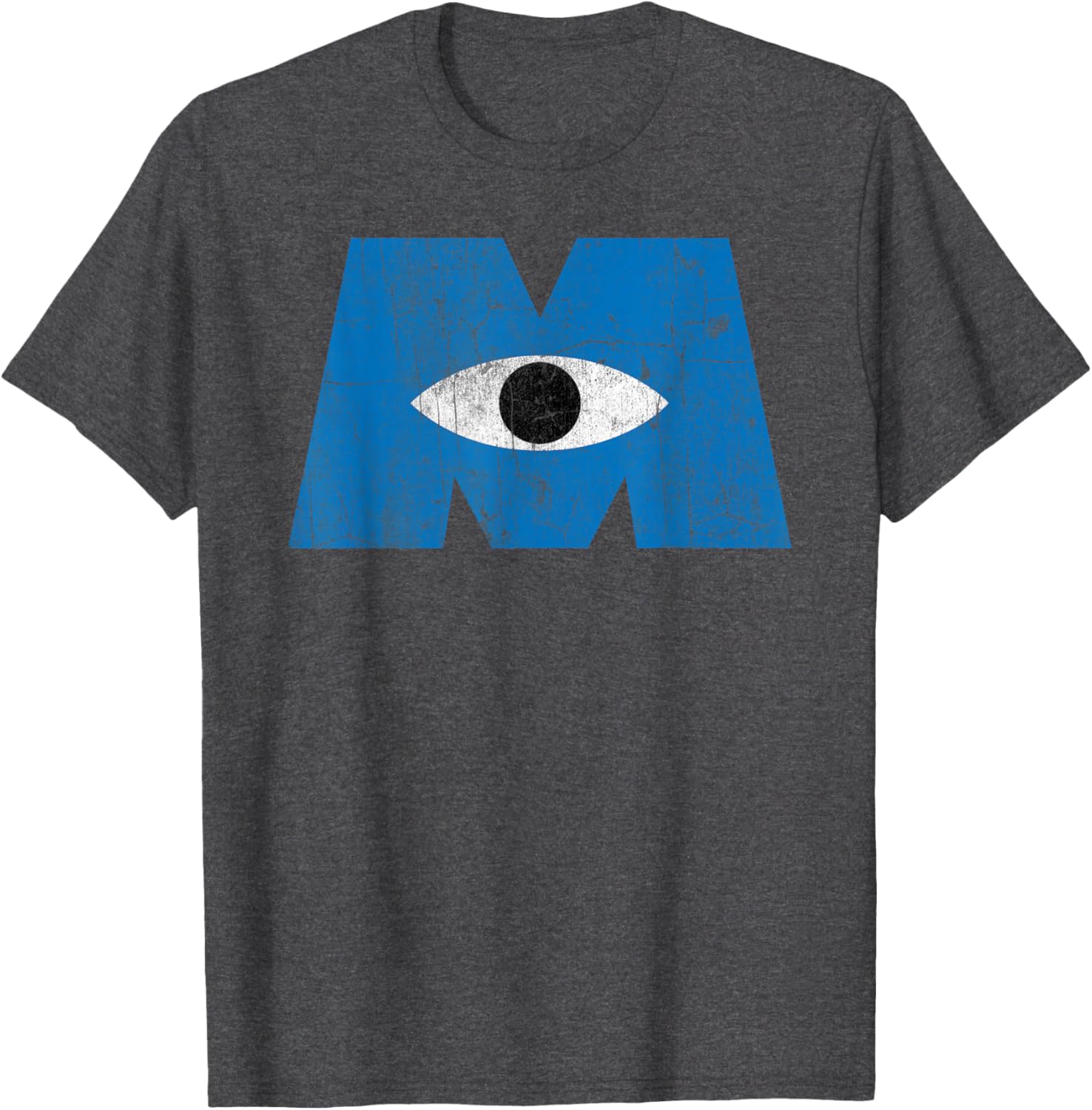 Disney Pixar Monsters Inc Distressed Blue Cyclops Logo T-Shirt - 7