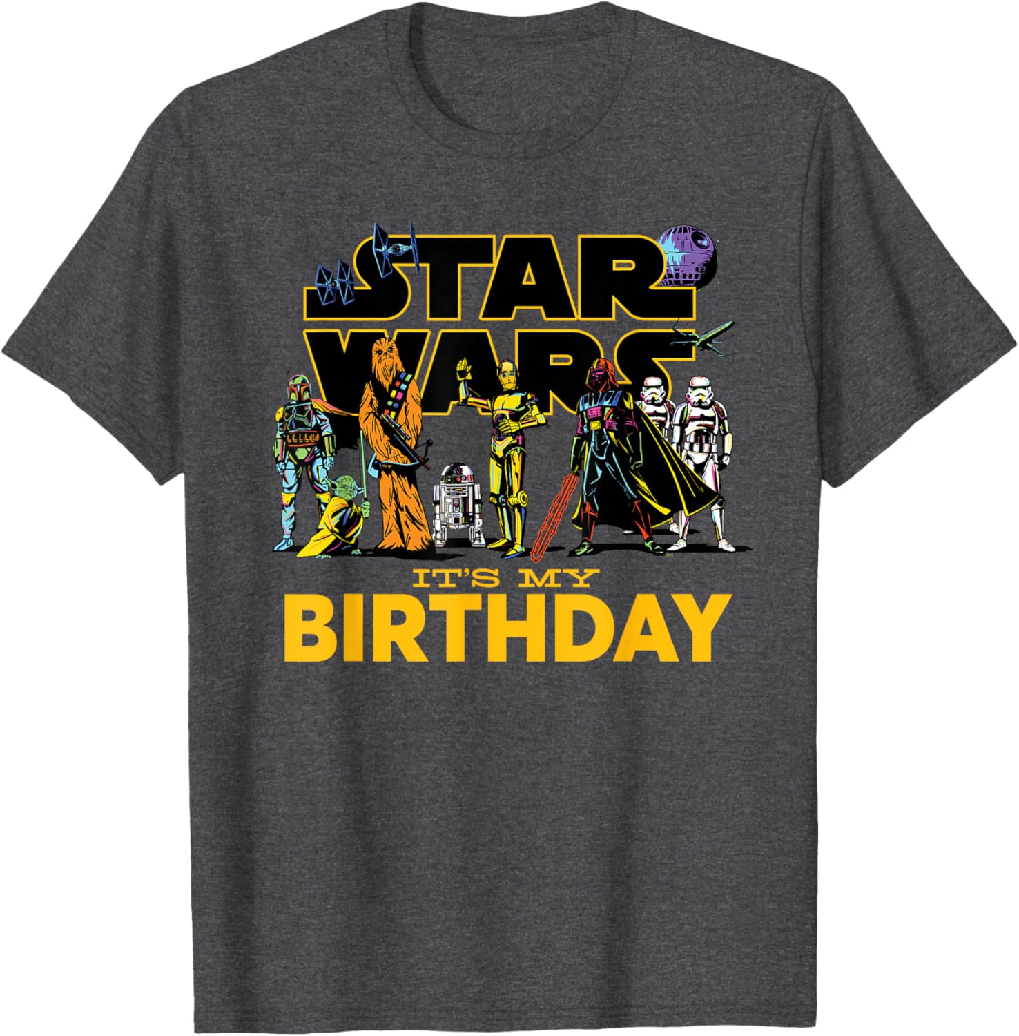 Star Wars Birthday T-Shirt for Kids Featuring Classic Characters Design - 13