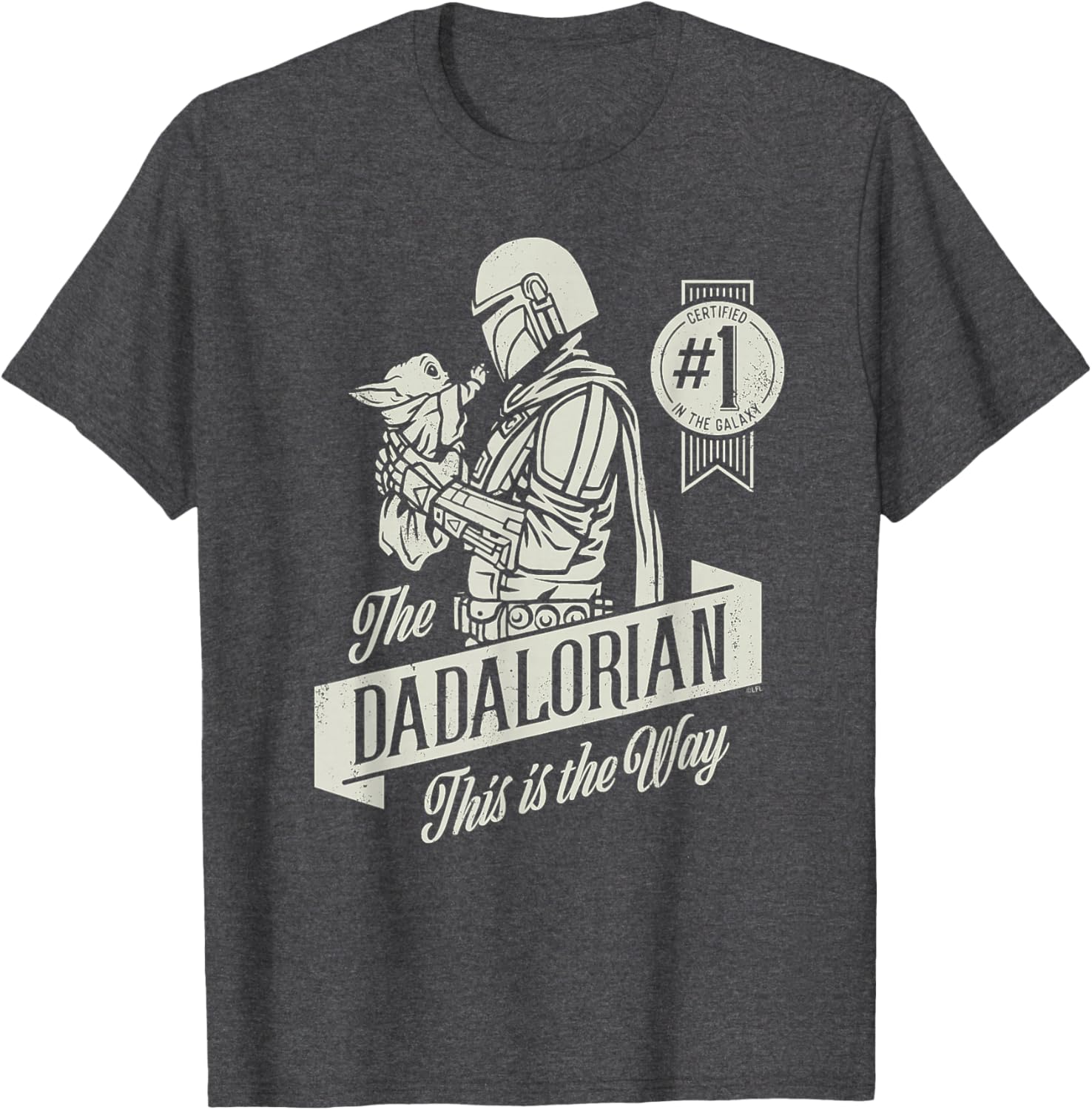 Star Wars Mandalorian Grogu Dadalorian Father's Day T-Shirt for Dads - 5