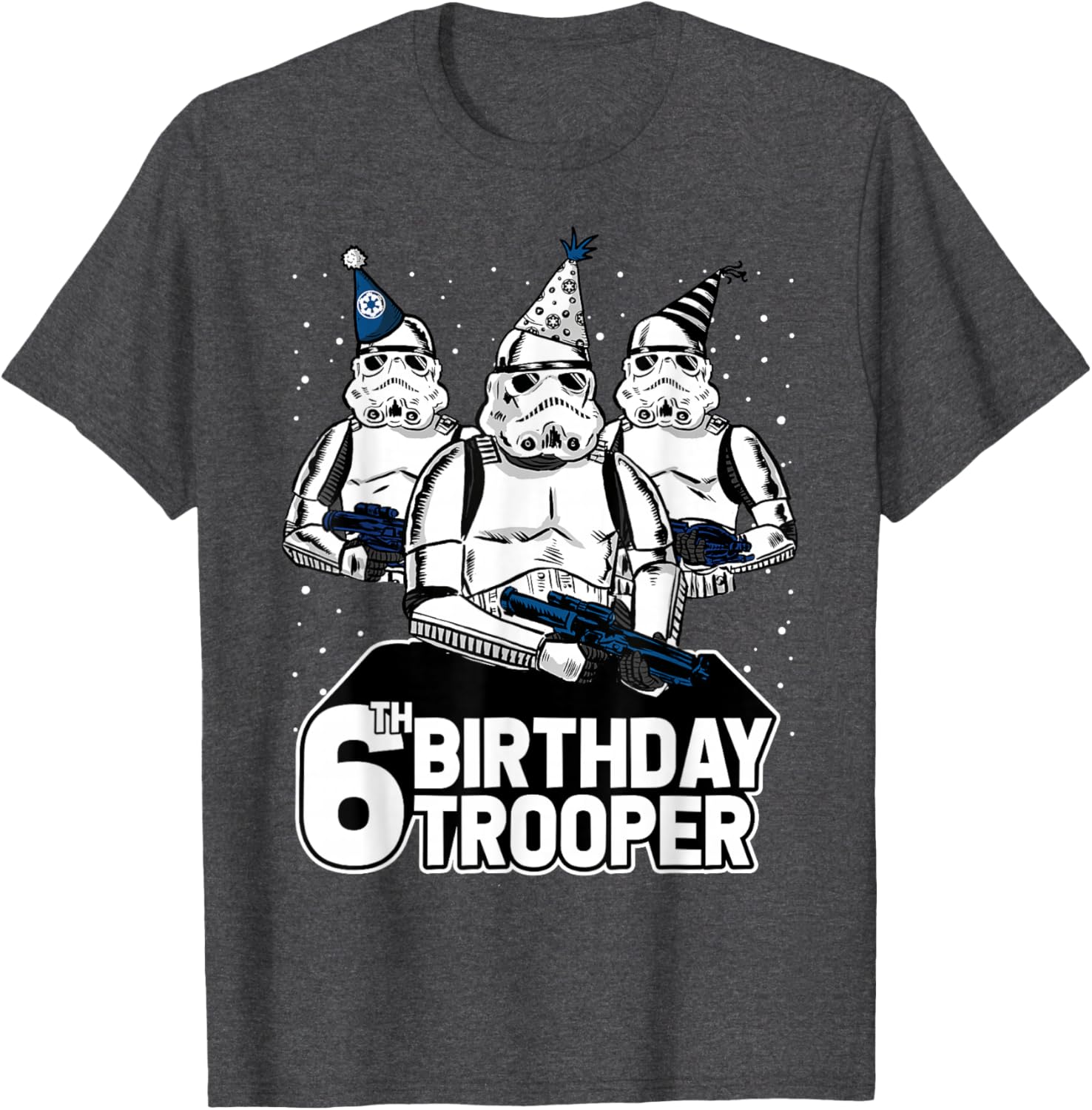Star Wars Stormtrooper Party Hats T-Shirt for 6th Birthday Celebration - 4
