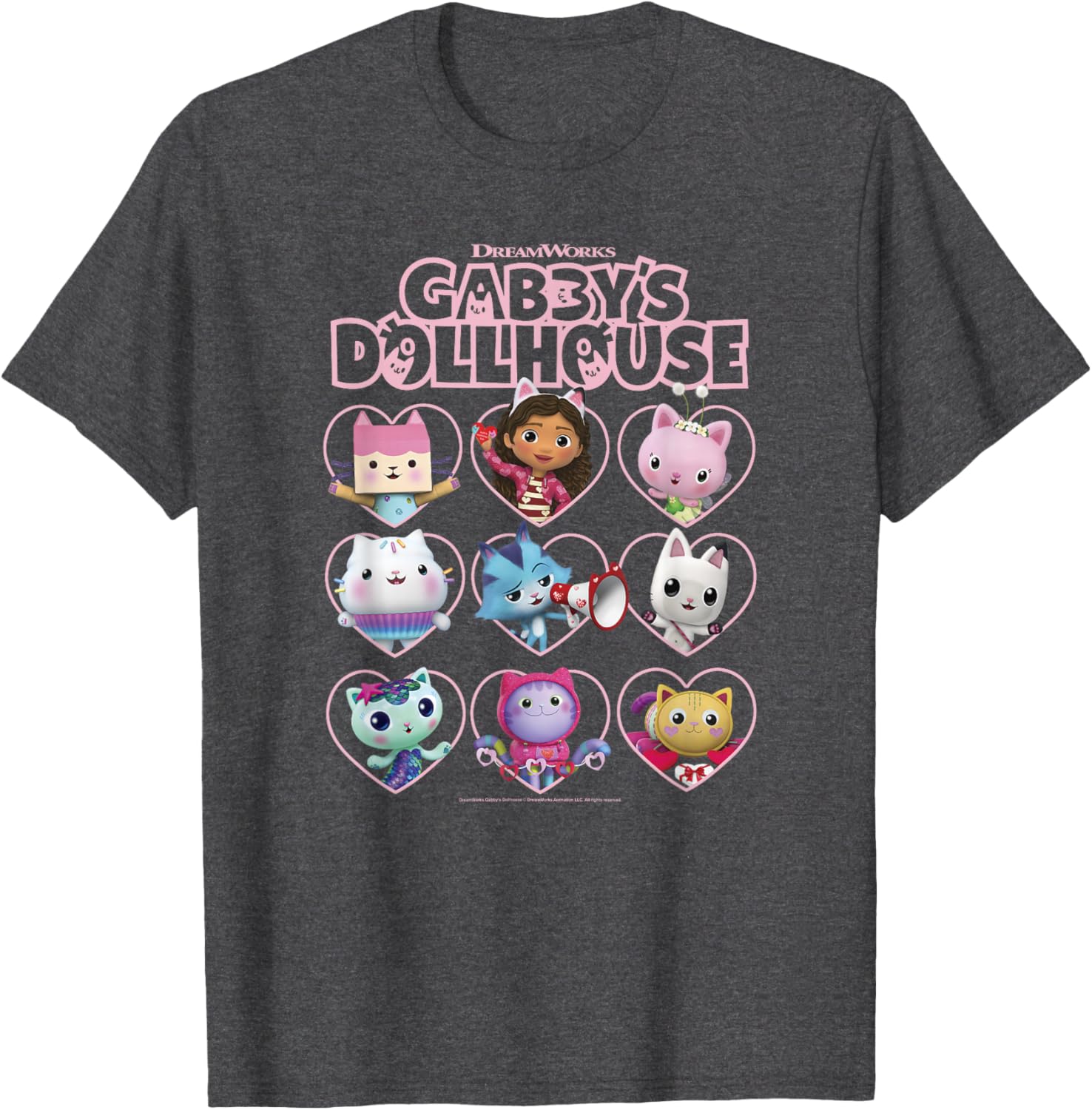 DreamWorks Gabby's Dollhouse Valentine's Day T-Shirt for Kids and Teens - 1