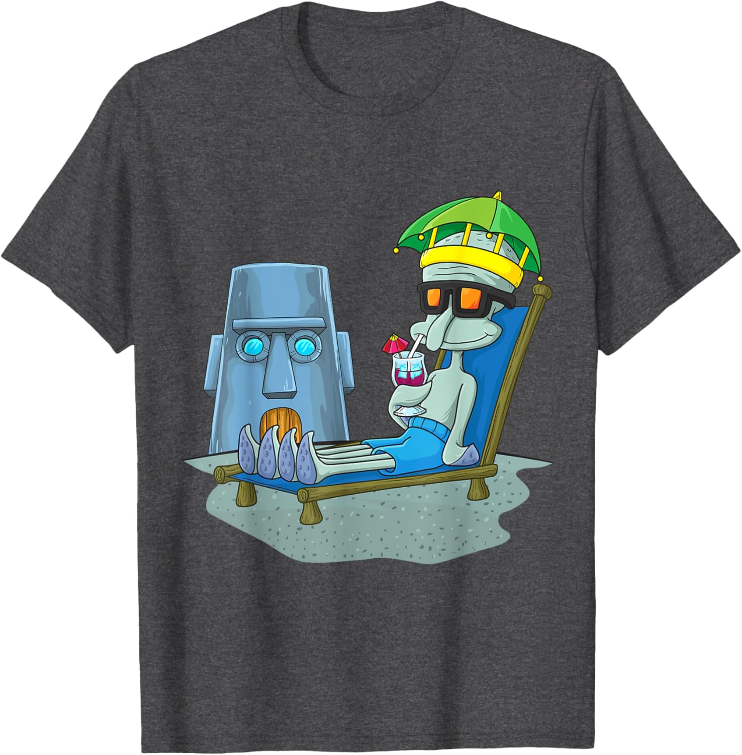 Mademark x SpongeBob SquarePants Squidward Sunbathing T-Shirt for Fans - 6