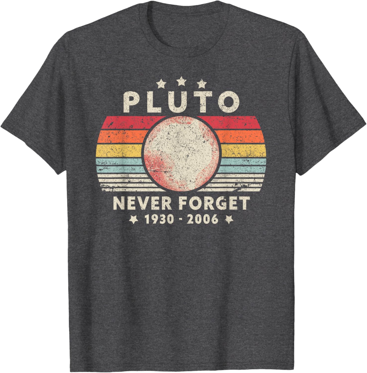 Never Forget Pluto Retro Space Science T-Shirt for Fun Loving Nerds - 3