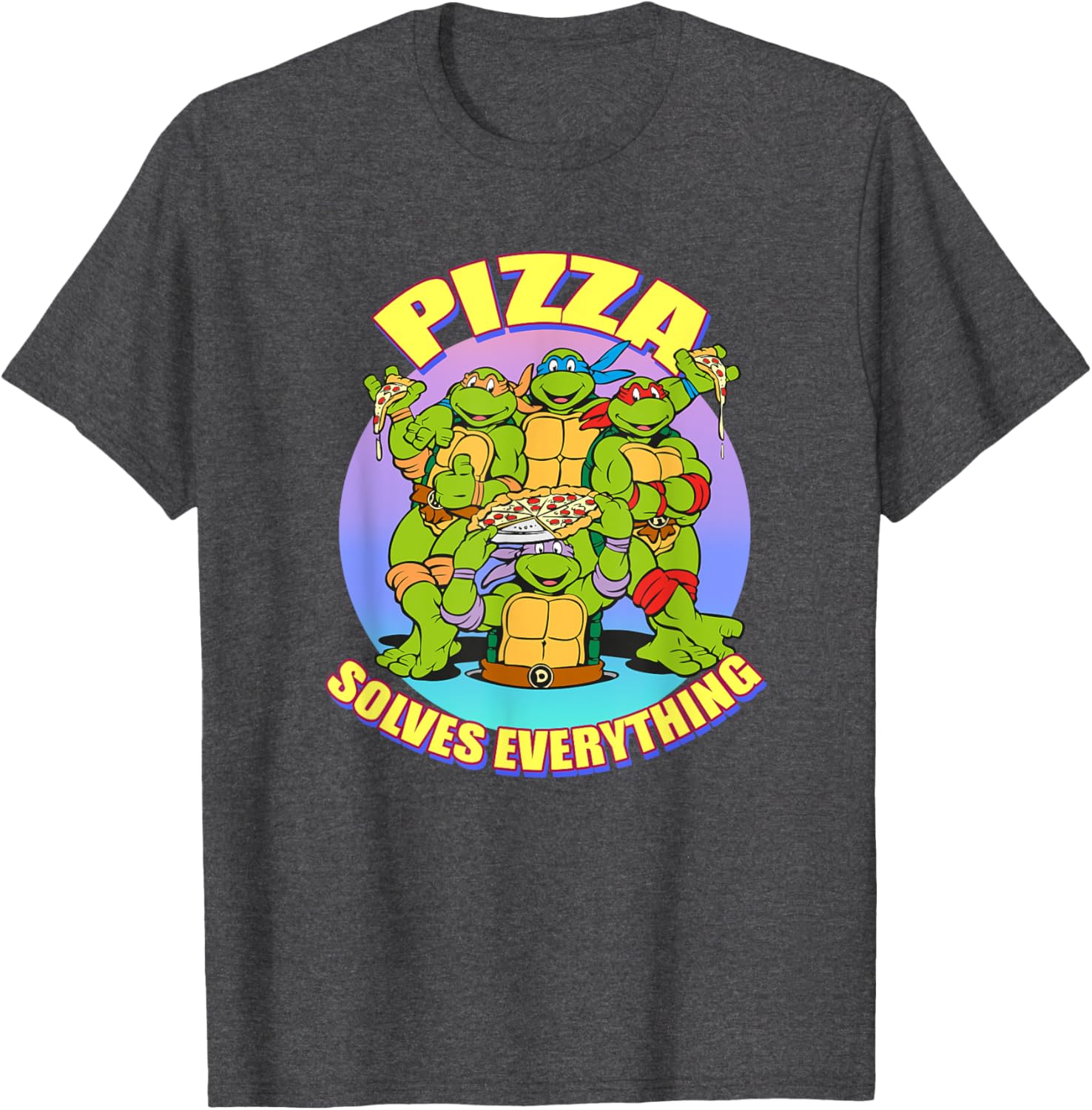 Mademark Teenage Mutant Ninja Turtles Pizza Solves Everything T-Shirt - 2