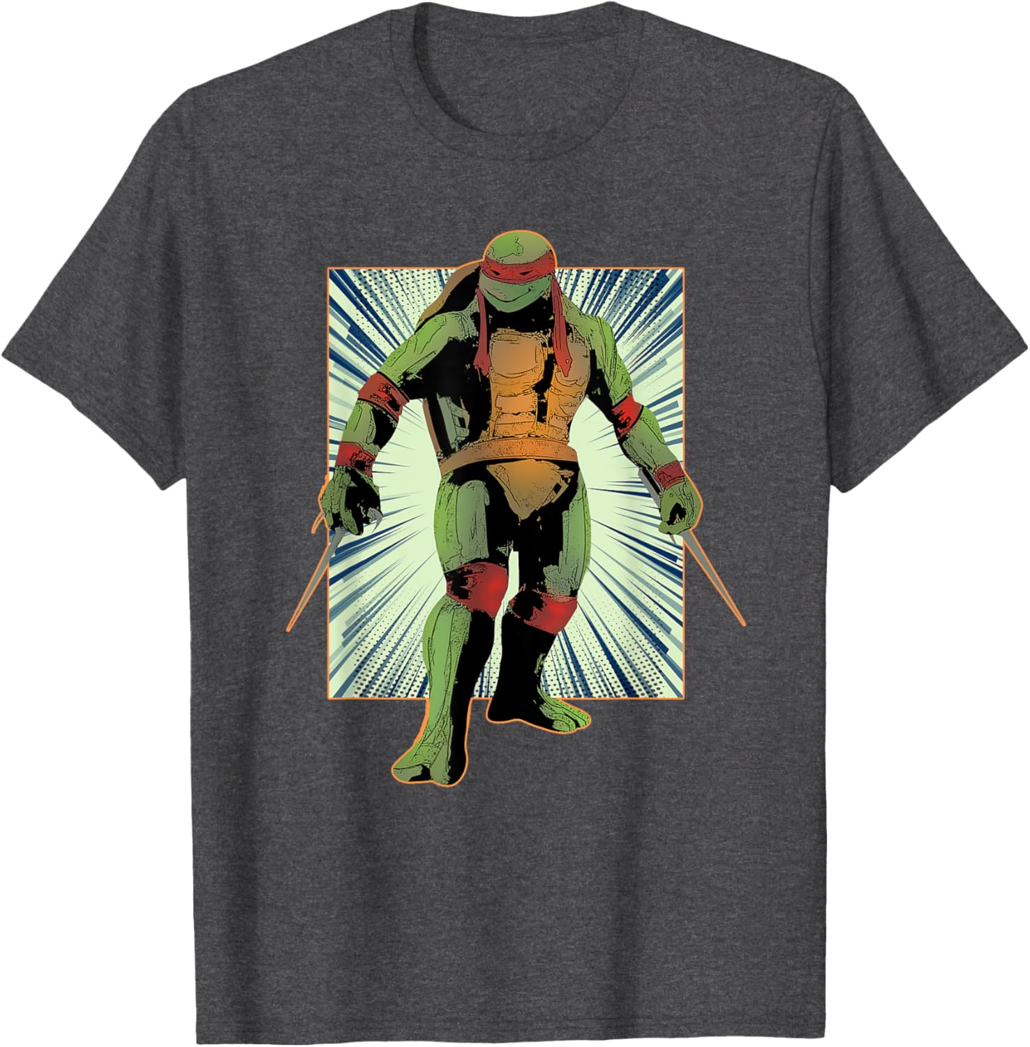 Mademark Teenage Mutant Ninja Turtles Raphael Retro Style Burst T-Shirt - 2