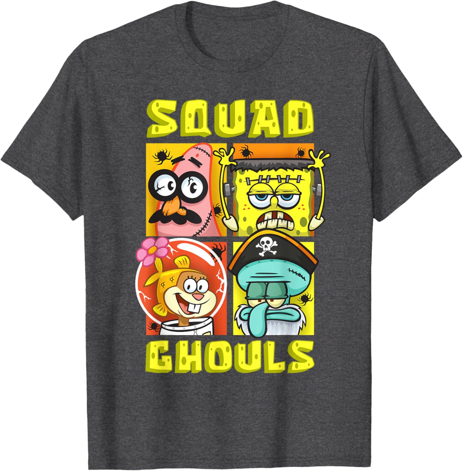 Mademark SpongeBob Halloween Squad T-Shirt with Patrick, Squidward & Sandy - 11